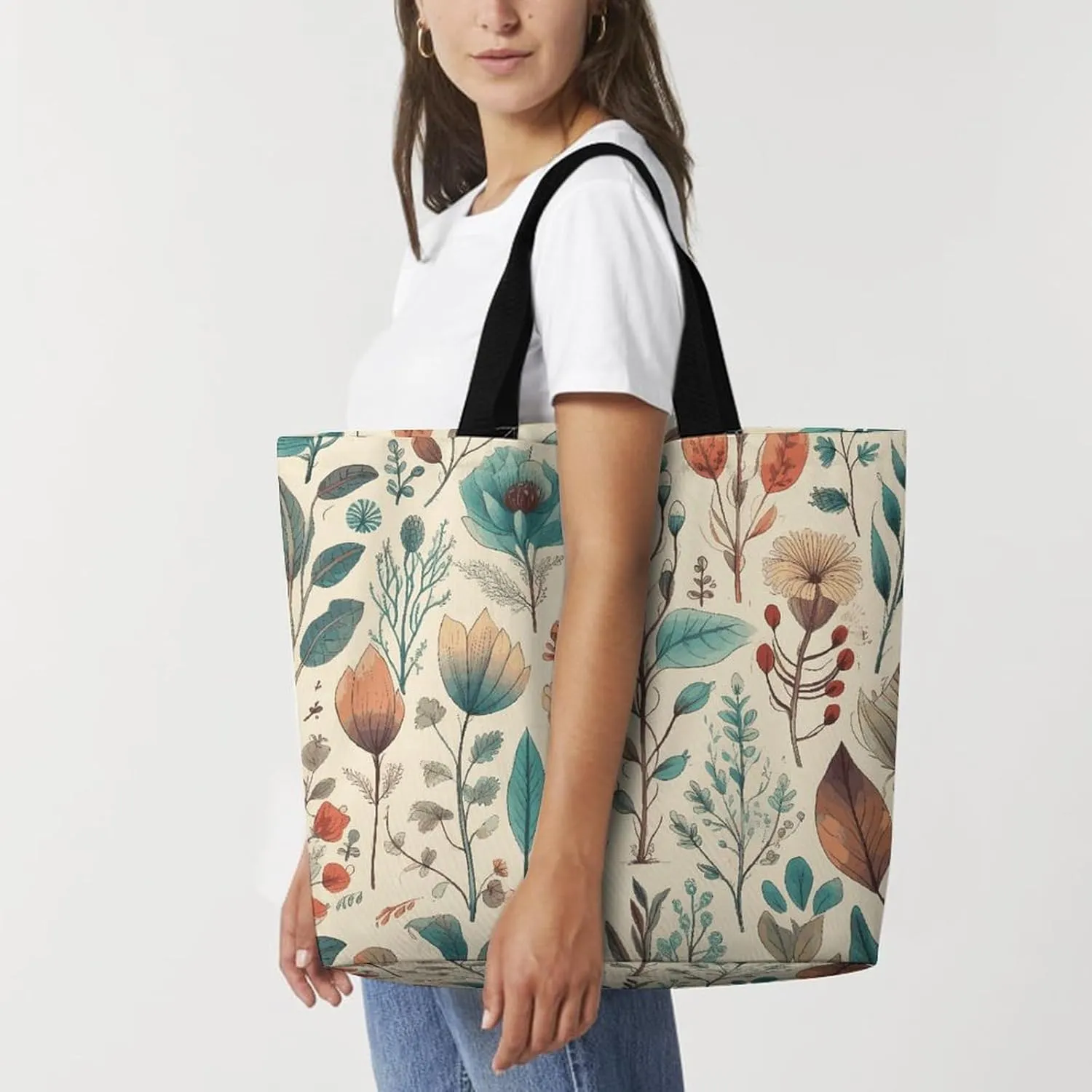 Depict A Leopard Beach Bag Reusable Tote Bag Foldable Grocery Bags Women Shopping Bags for Daily Essentials