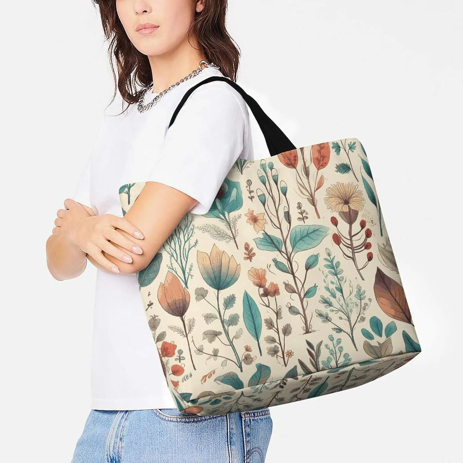 Depict A Leopard Beach Bag Reusable Tote Bag Foldable Grocery Bags Women Shopping Bags for Daily Essentials