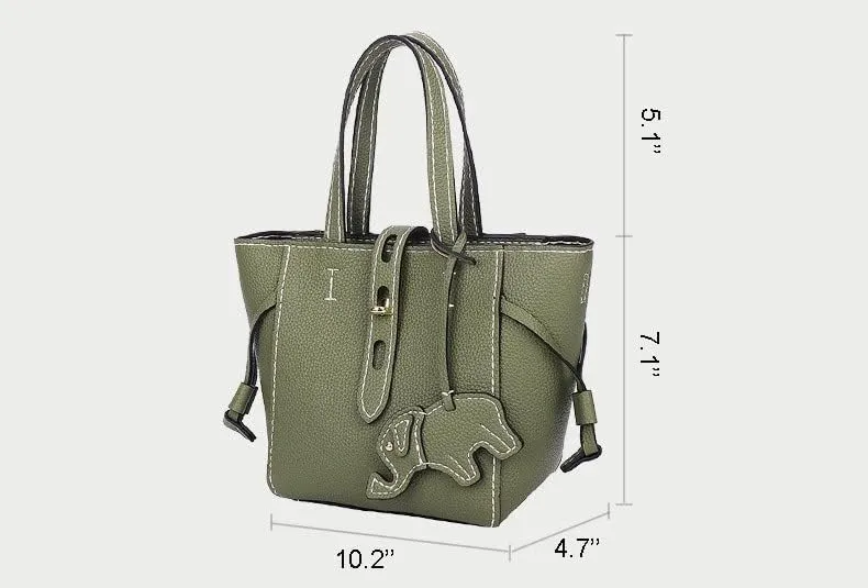 DIY Bag Satchel Purse Wallet Tote Making Kit PU Leather Material Pattern Accessory Handmade Handbag Shoulder Bag Sew White DIY10001 Little Elephant