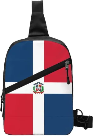 Dominican Flag Packable Crossbody Bag Portable Sling Bags Foldable Travel Daypack Reusable Sports Shoulder Backpack Diagonally Chest Bag for Workout