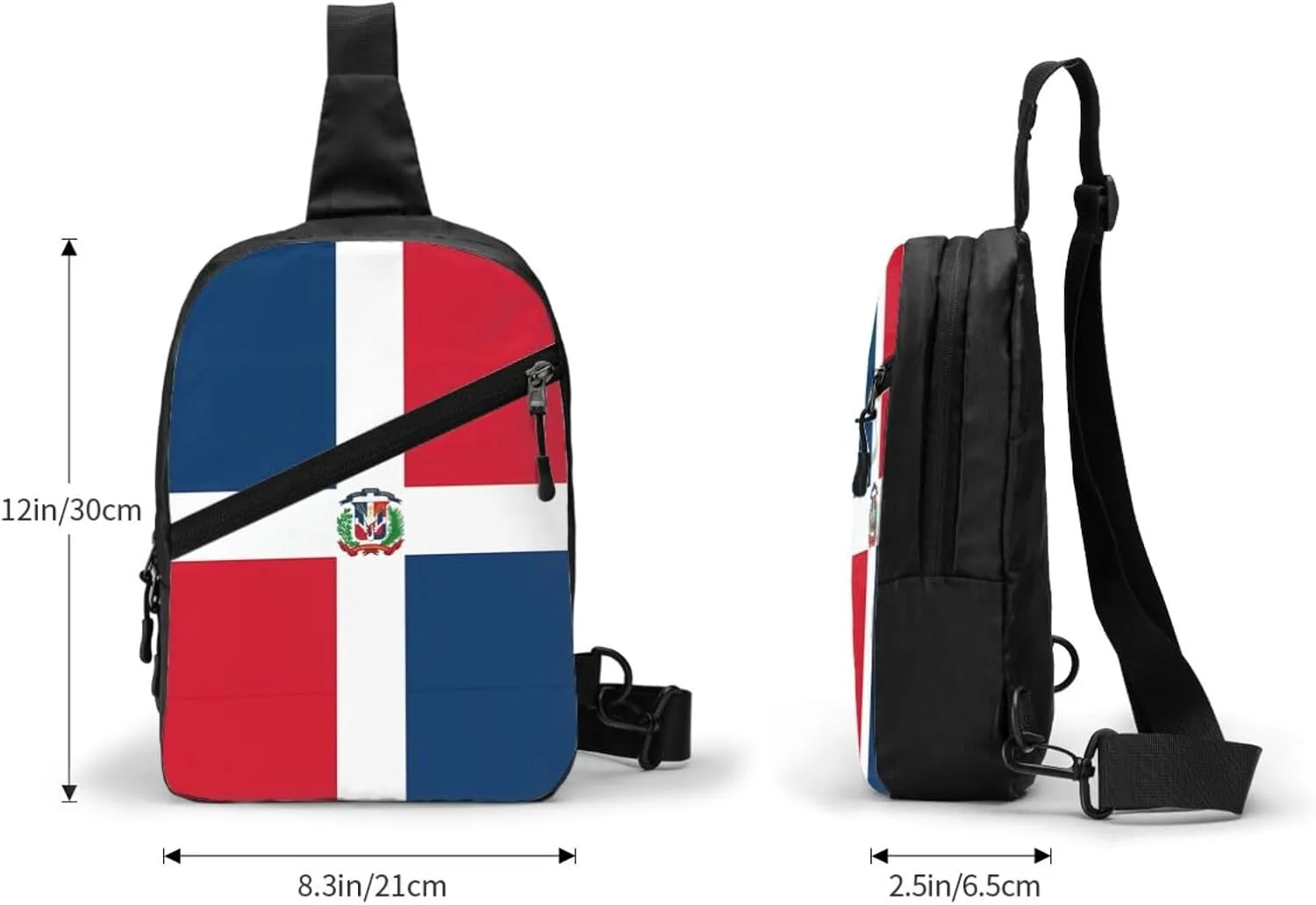 Dominican Flag Packable Crossbody Bag Portable Sling Bags Foldable Travel Daypack Reusable Sports Shoulder Backpack Diagonally Chest Bag for Workout