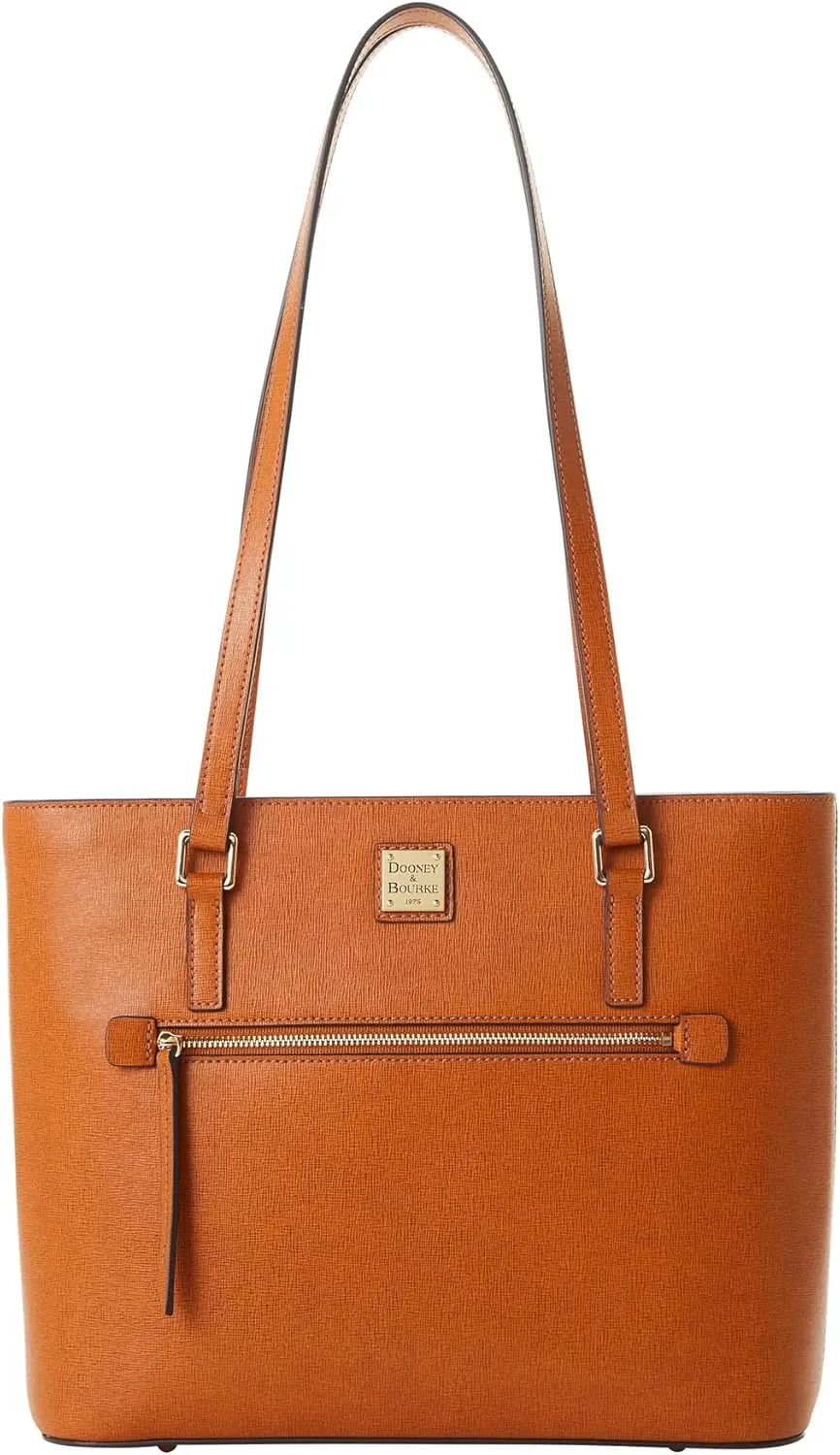Dooney & Bourke Tote Bags for Women, Saffiano Shopper Leather Tote Bag with Zipper and Long Shoulder Straps