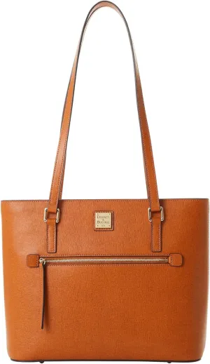 Dooney & Bourke Tote Bags for Women, Saffiano Shopper Leather Tote Bag with Zipper and Long Shoulder Straps