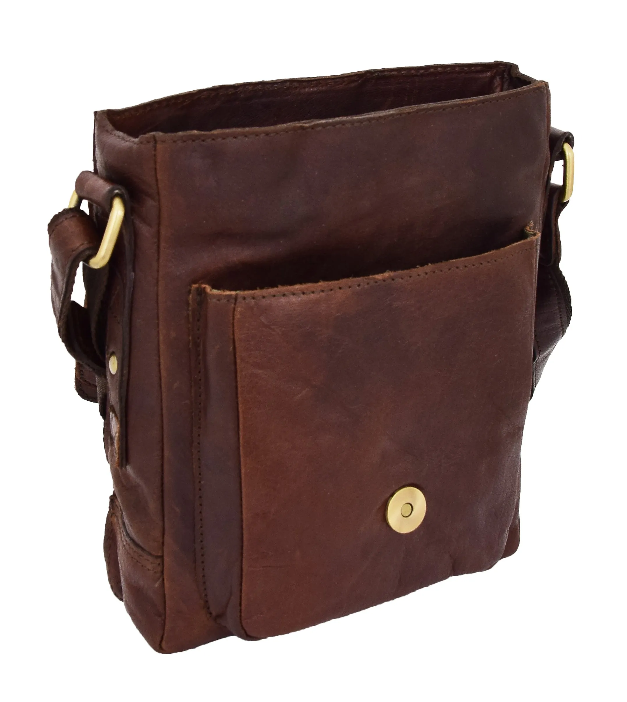 DR286 Real Leather Vintage Cross Body Bag Classic Brown