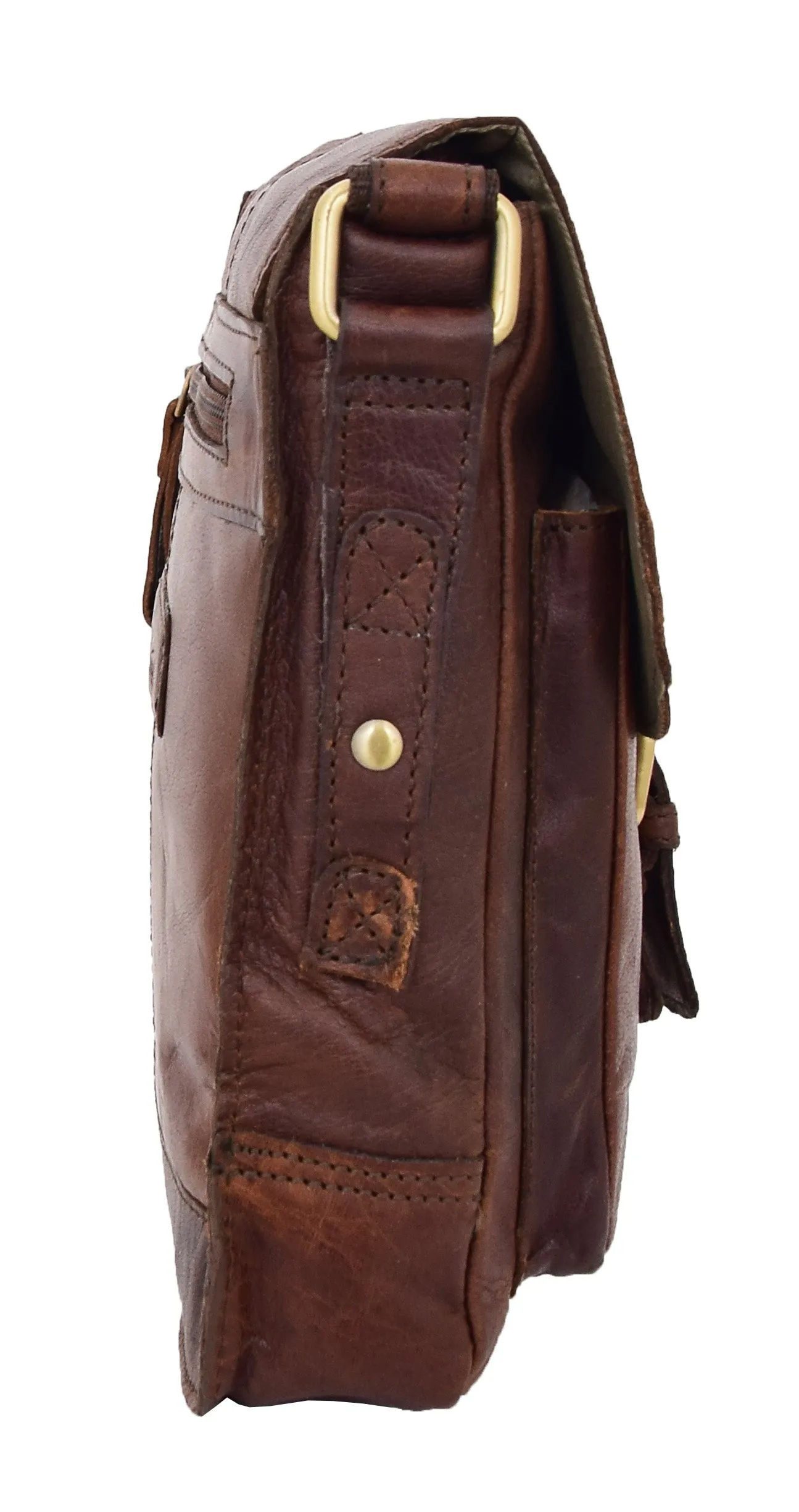 DR286 Real Leather Vintage Cross Body Bag Classic Brown