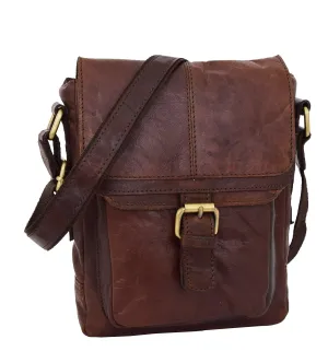 DR286 Real Leather Vintage Cross Body Bag Classic Brown