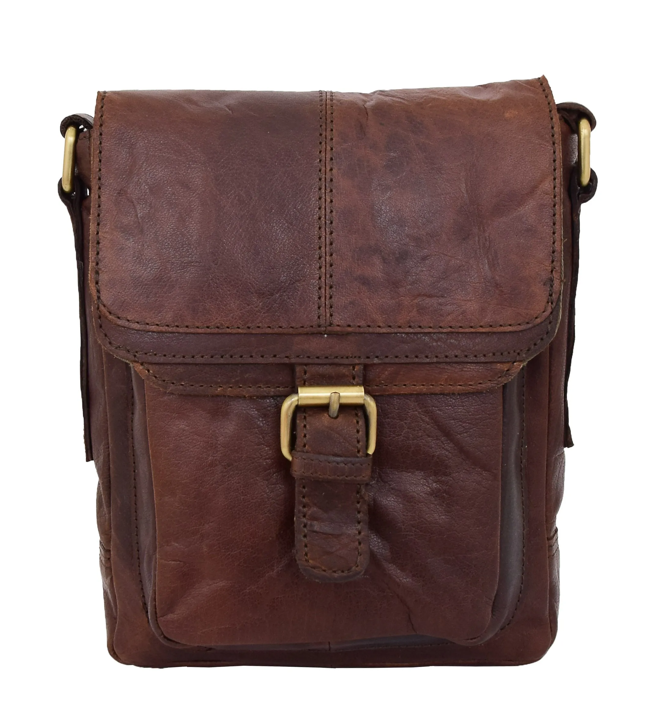 DR286 Real Leather Vintage Cross Body Bag Classic Brown