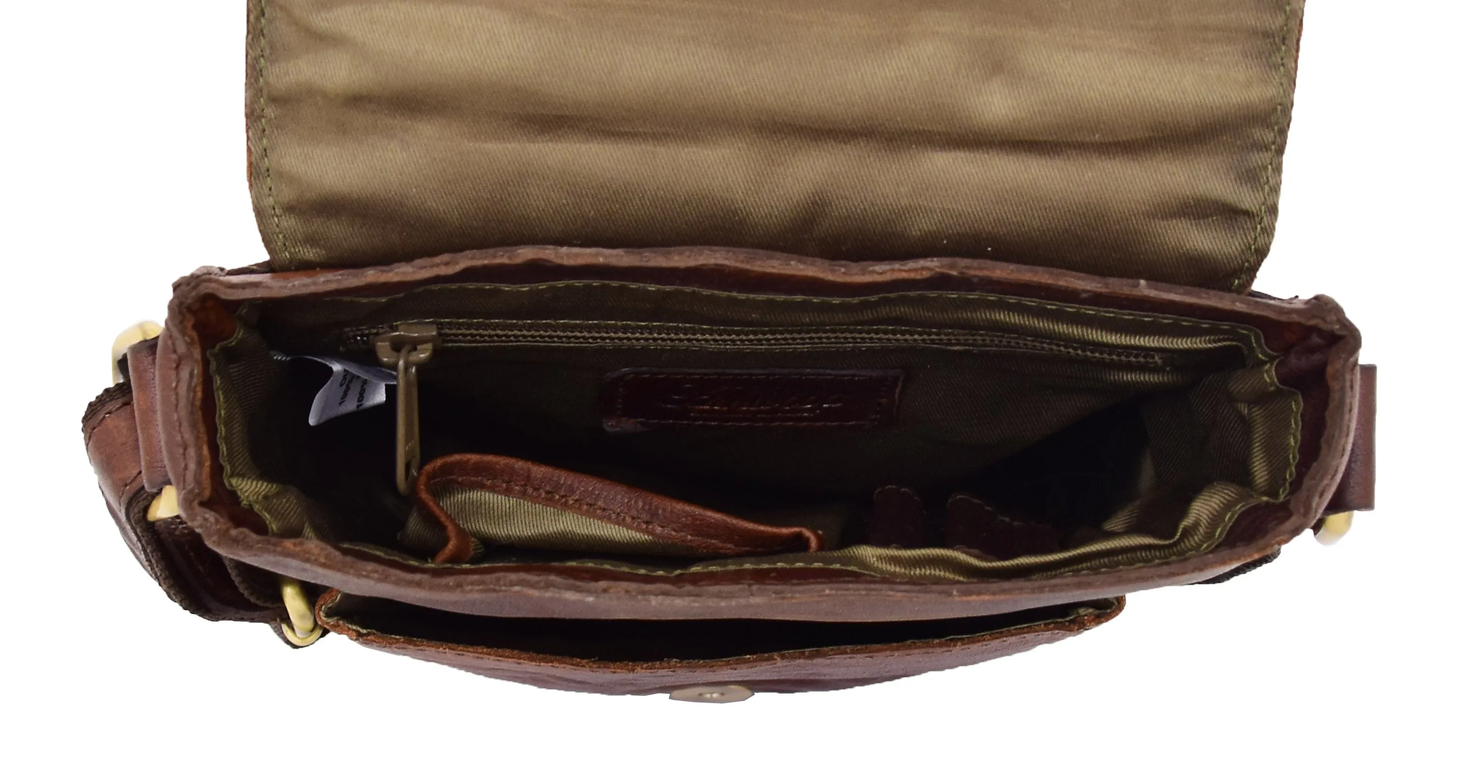 DR286 Real Leather Vintage Cross Body Bag Classic Brown