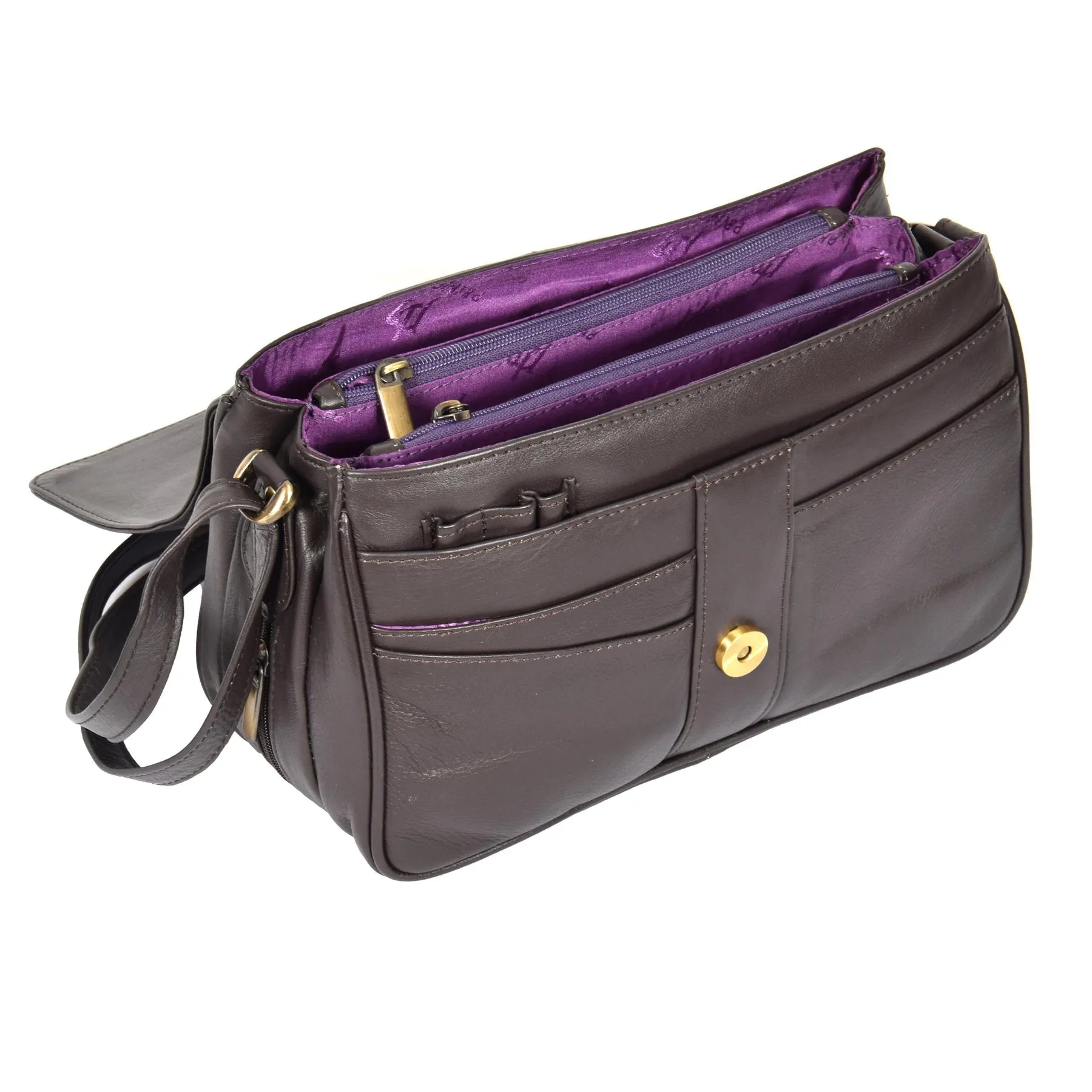 DR313 Women’s Leather Shoulder Messenger Handbag Brown