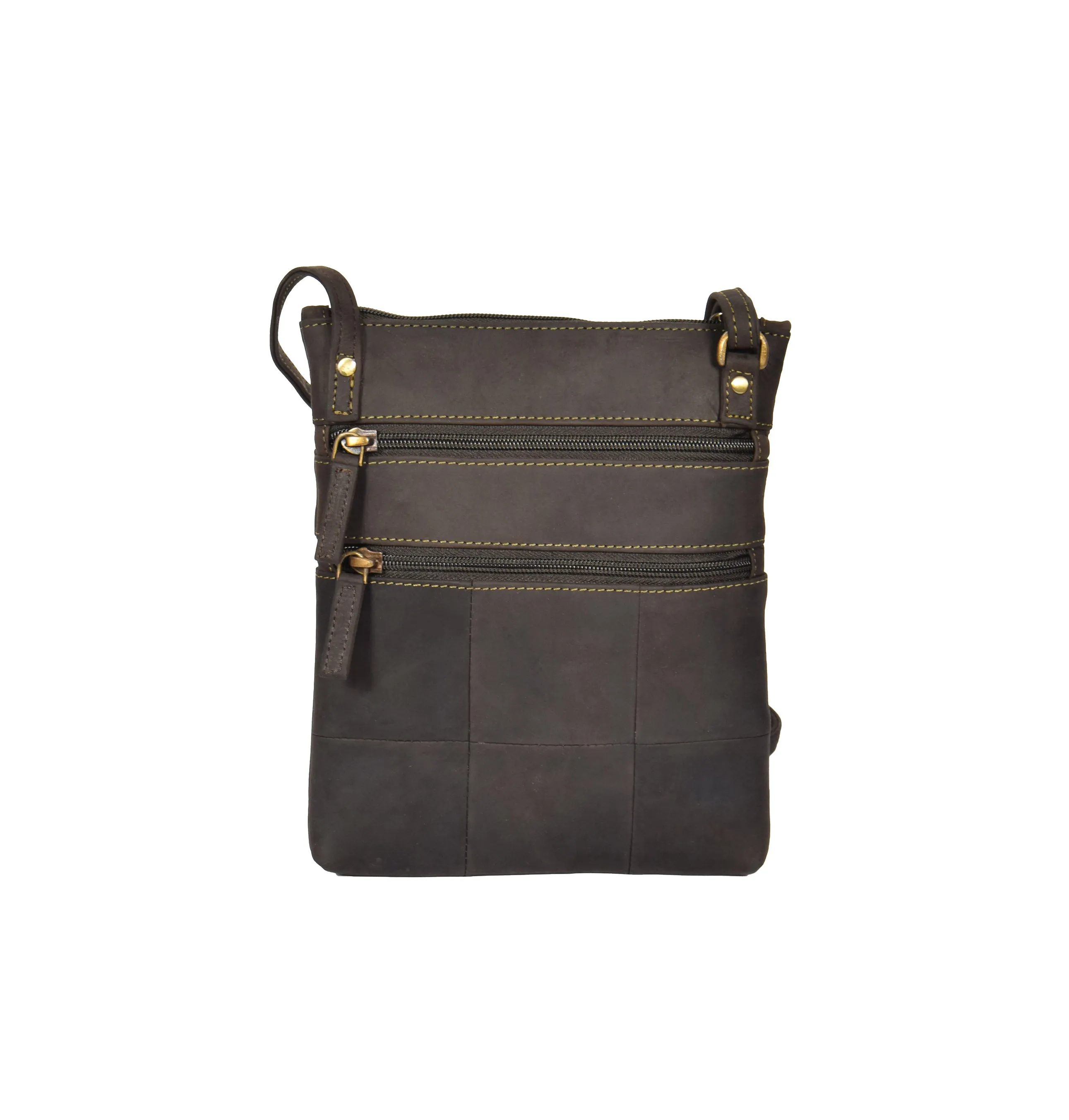 DR368 Women's Leather Small Cross Body Travel Bag Oil Brown