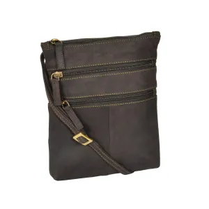 DR368 Women's Leather Small Cross Body Travel Bag Oil Brown