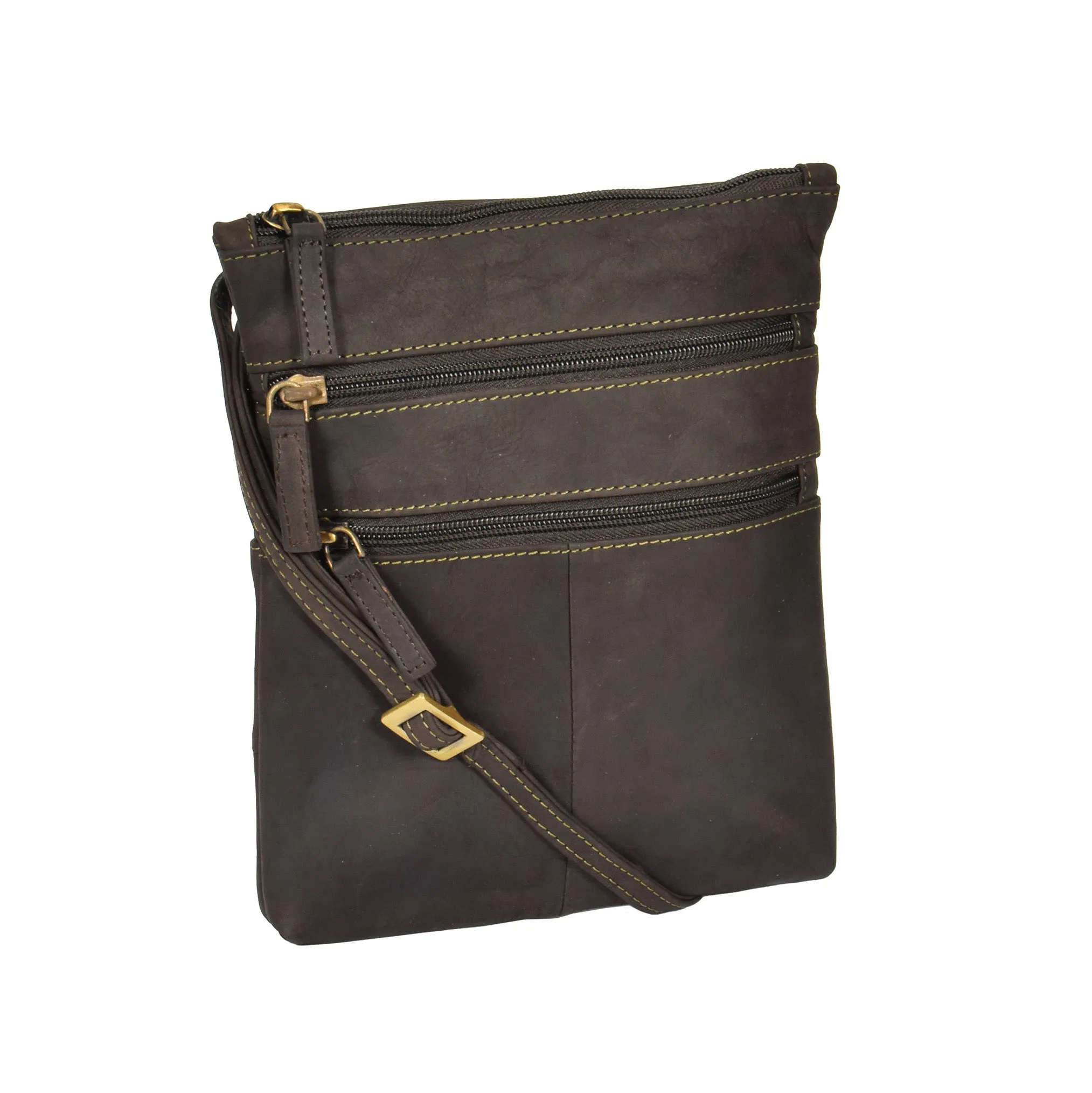 DR368 Women's Leather Small Cross Body Travel Bag Oil Brown