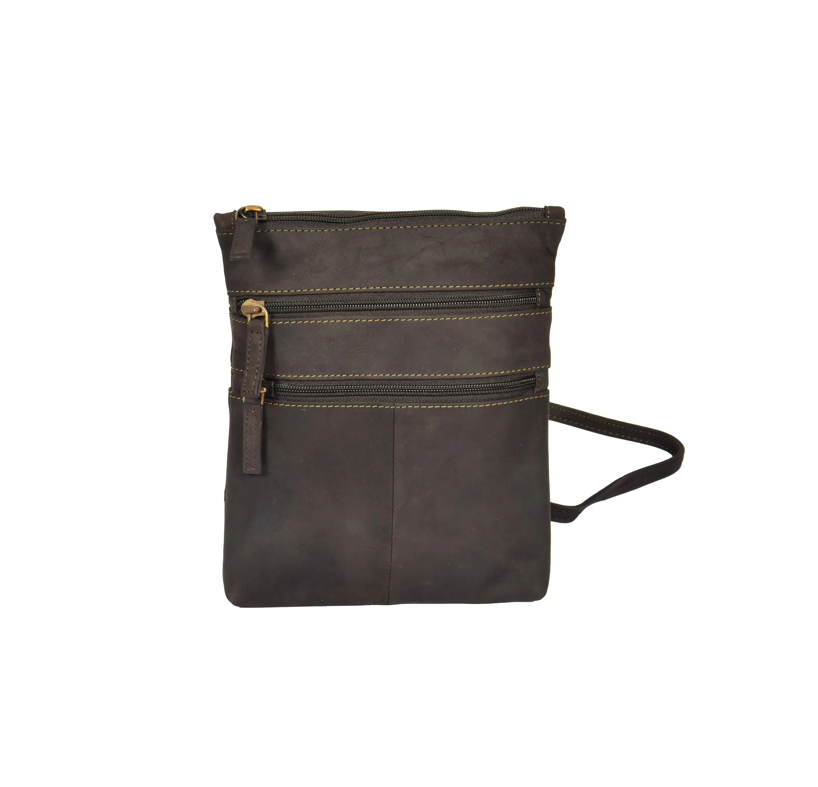 DR368 Women's Leather Small Cross Body Travel Bag Oil Brown