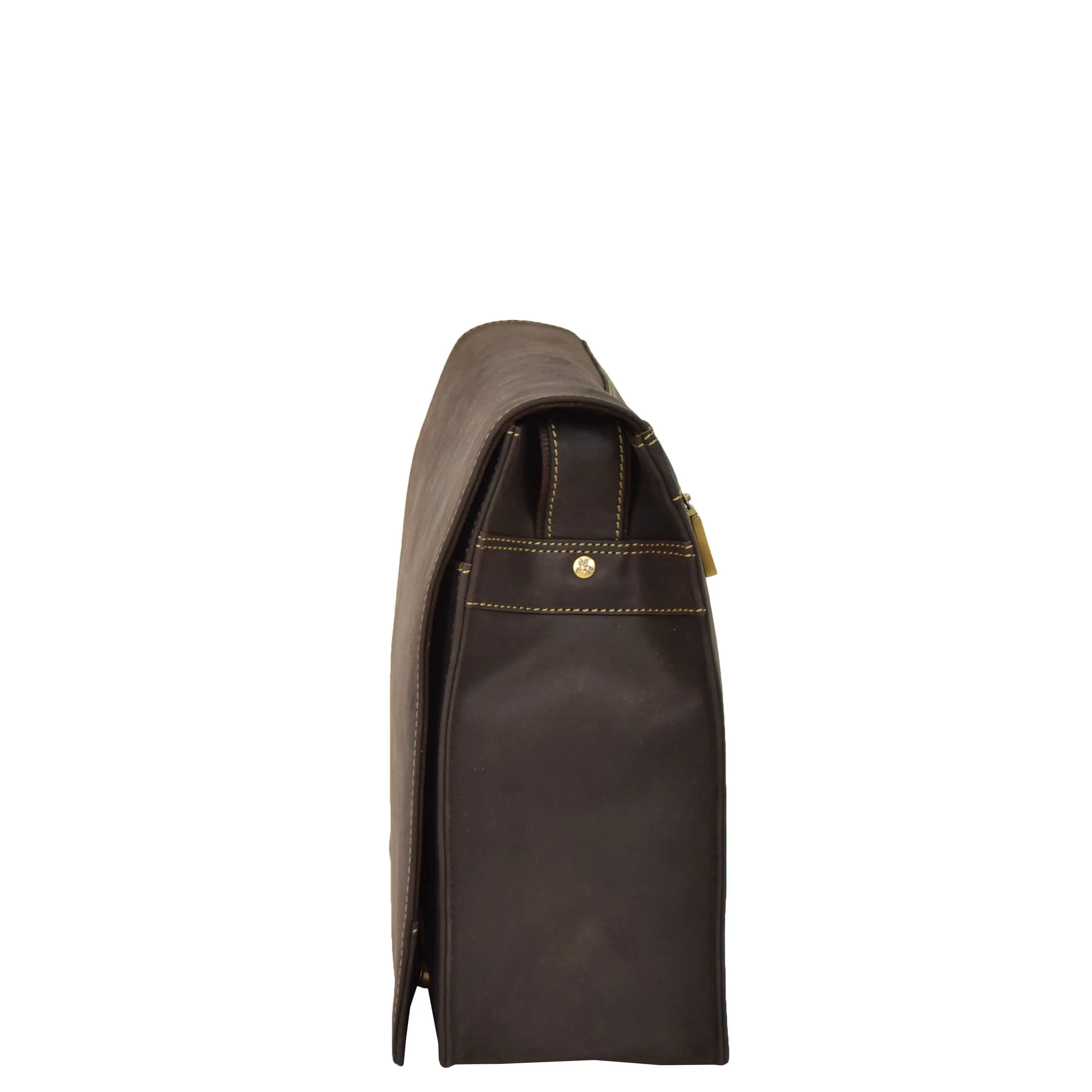 DR375 Men's Leather Cross Body Flap over Bag Brown
