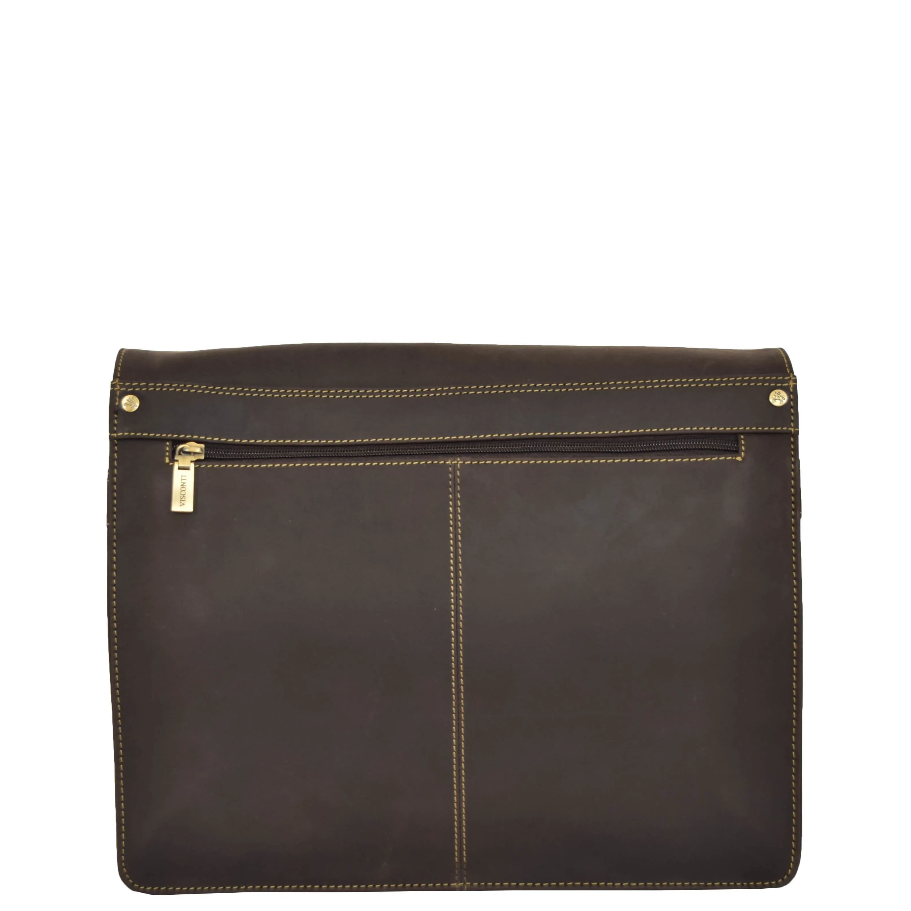 DR375 Men's Leather Cross Body Flap over Bag Brown