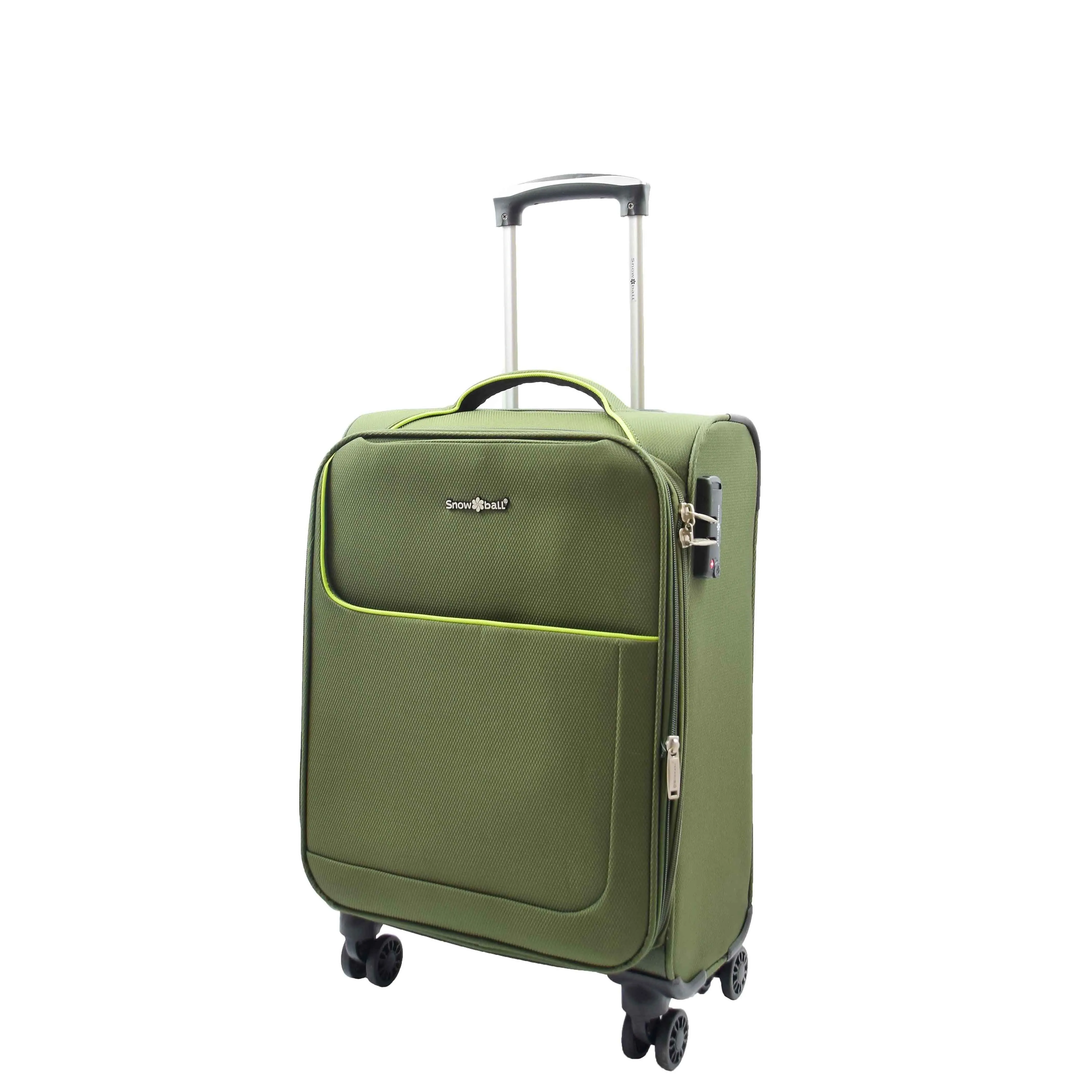 DR521 Lightweight 4 Wheel Soft Hand Luggage Cabin Size Suitcase Green