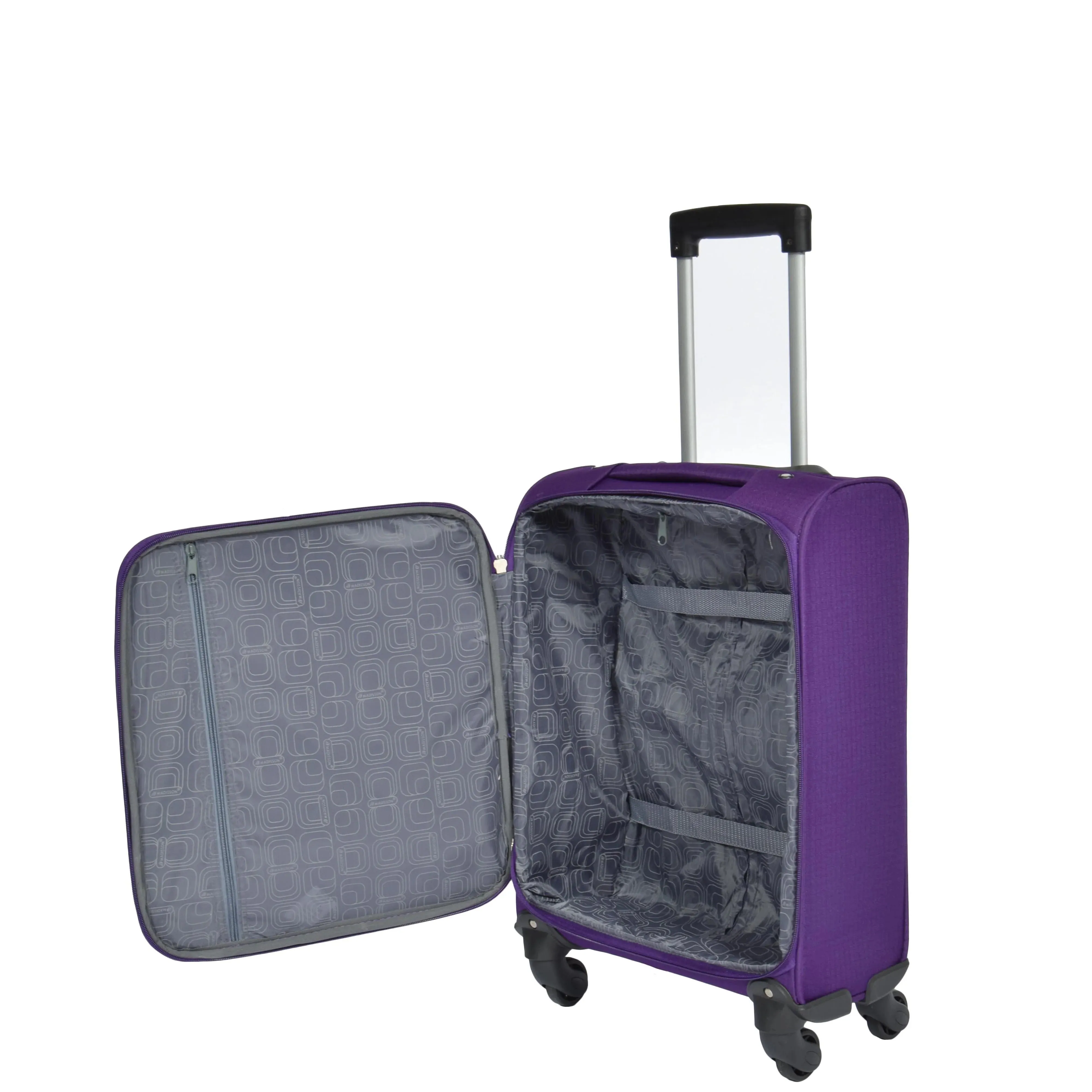 DR526 Soft Cabin Size Wheeled Suitcase Purple
