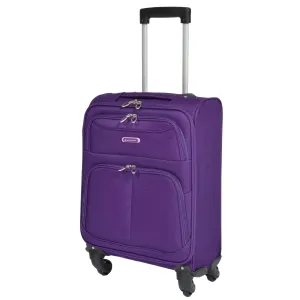 DR526 Soft Cabin Size Wheeled Suitcase Purple