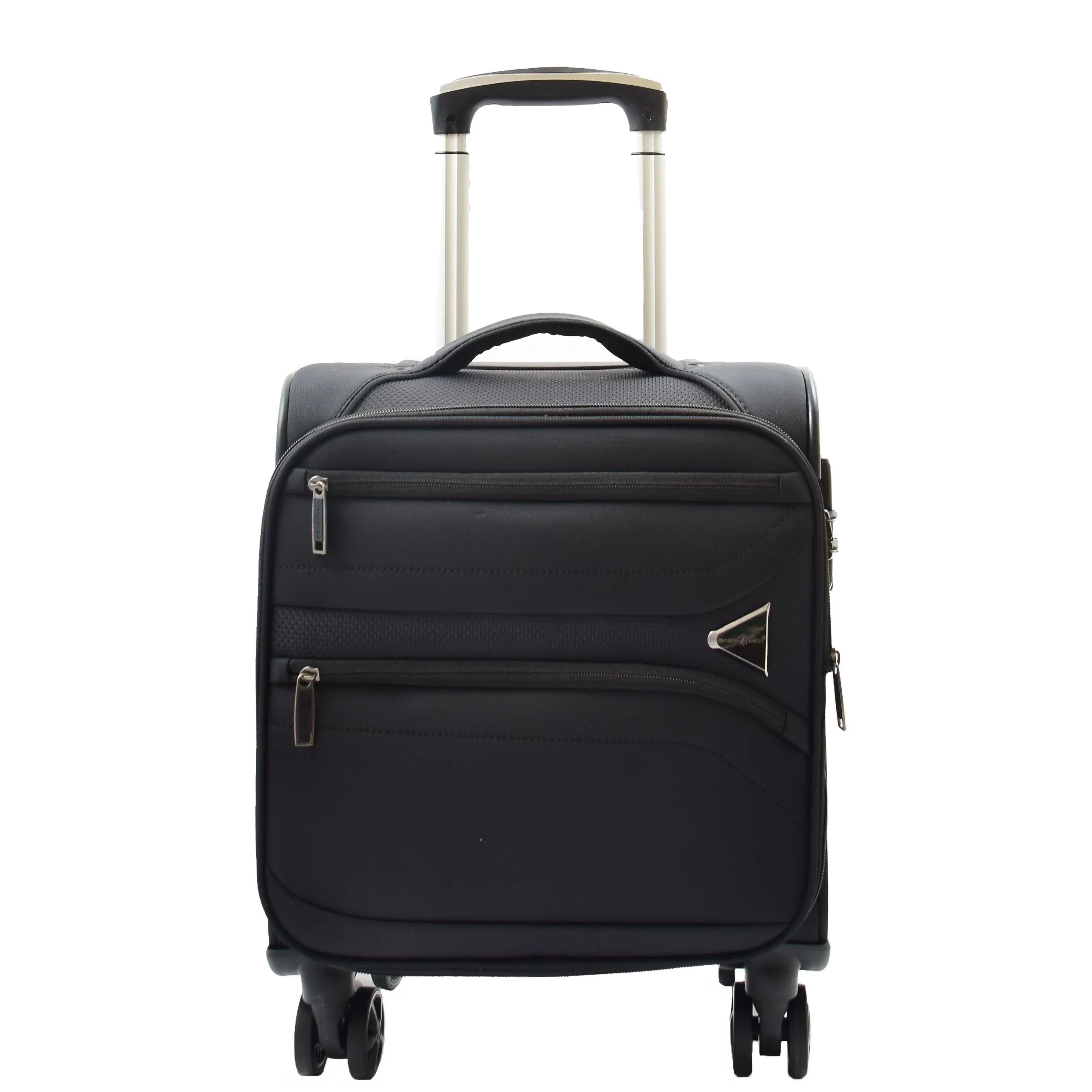 DR543 Soft Expandable 8 Wheeled Luggage Black