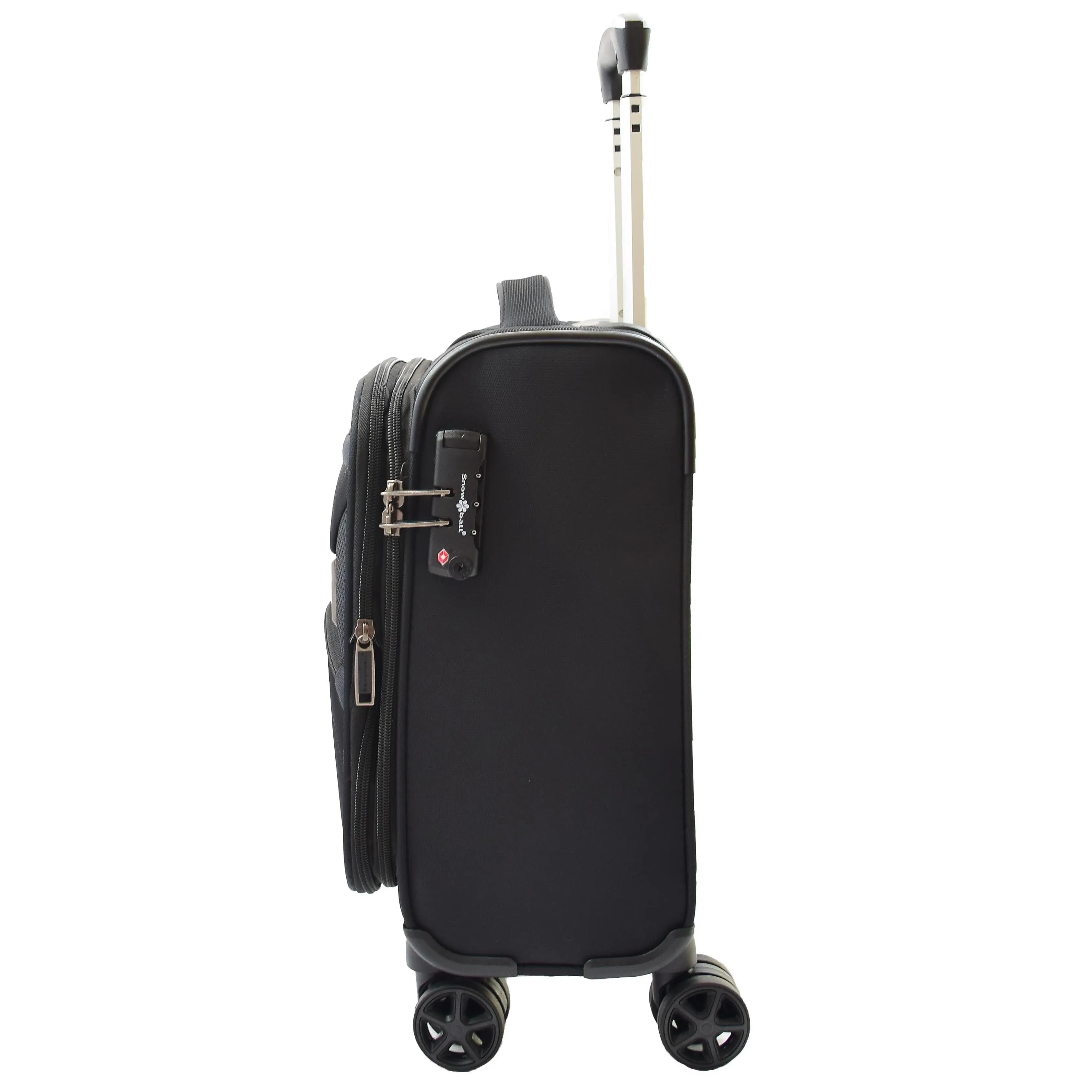 DR543 Soft Expandable 8 Wheeled Luggage Black