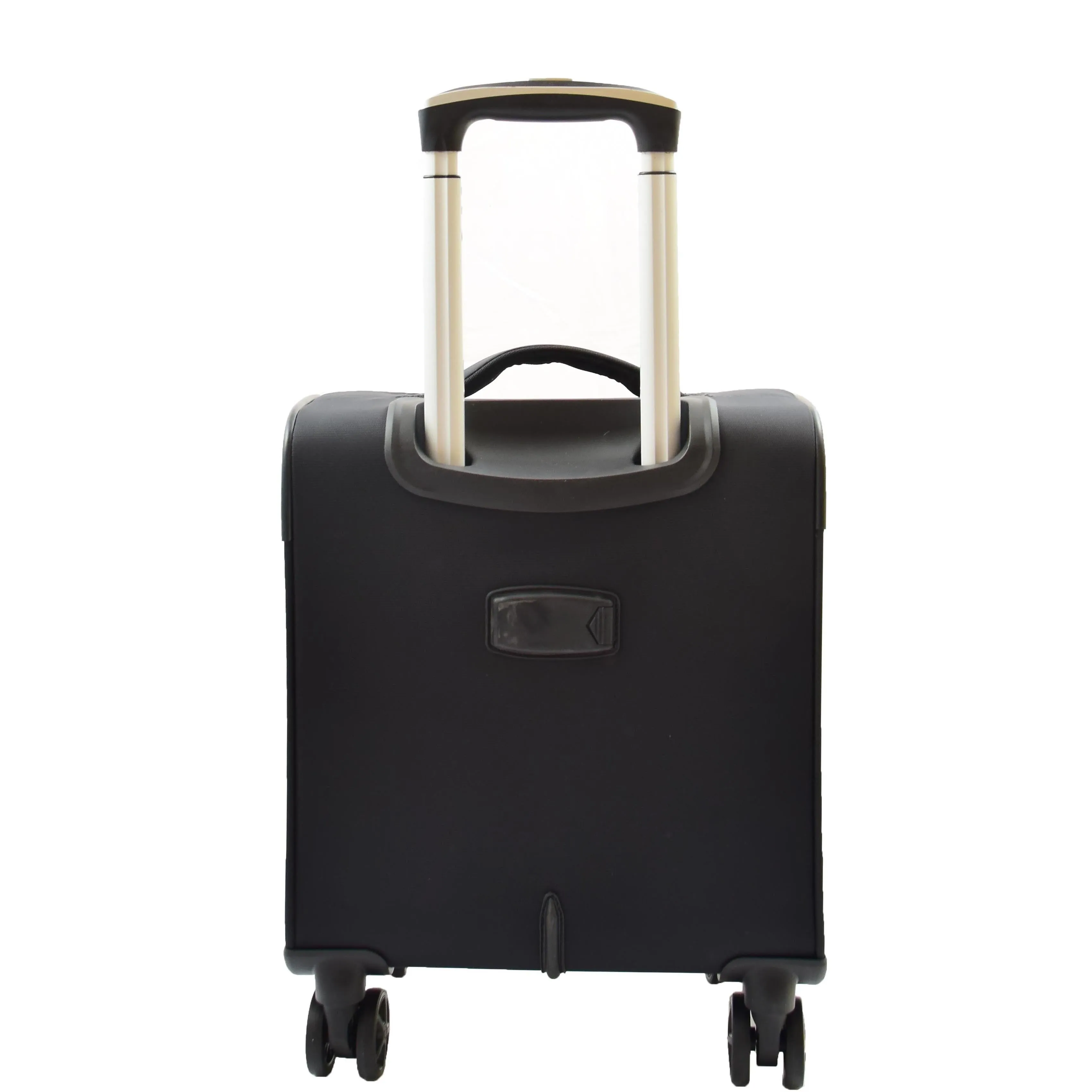 DR543 Soft Expandable 8 Wheeled Luggage Black