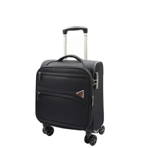 DR543 Soft Expandable 8 Wheeled Luggage Black