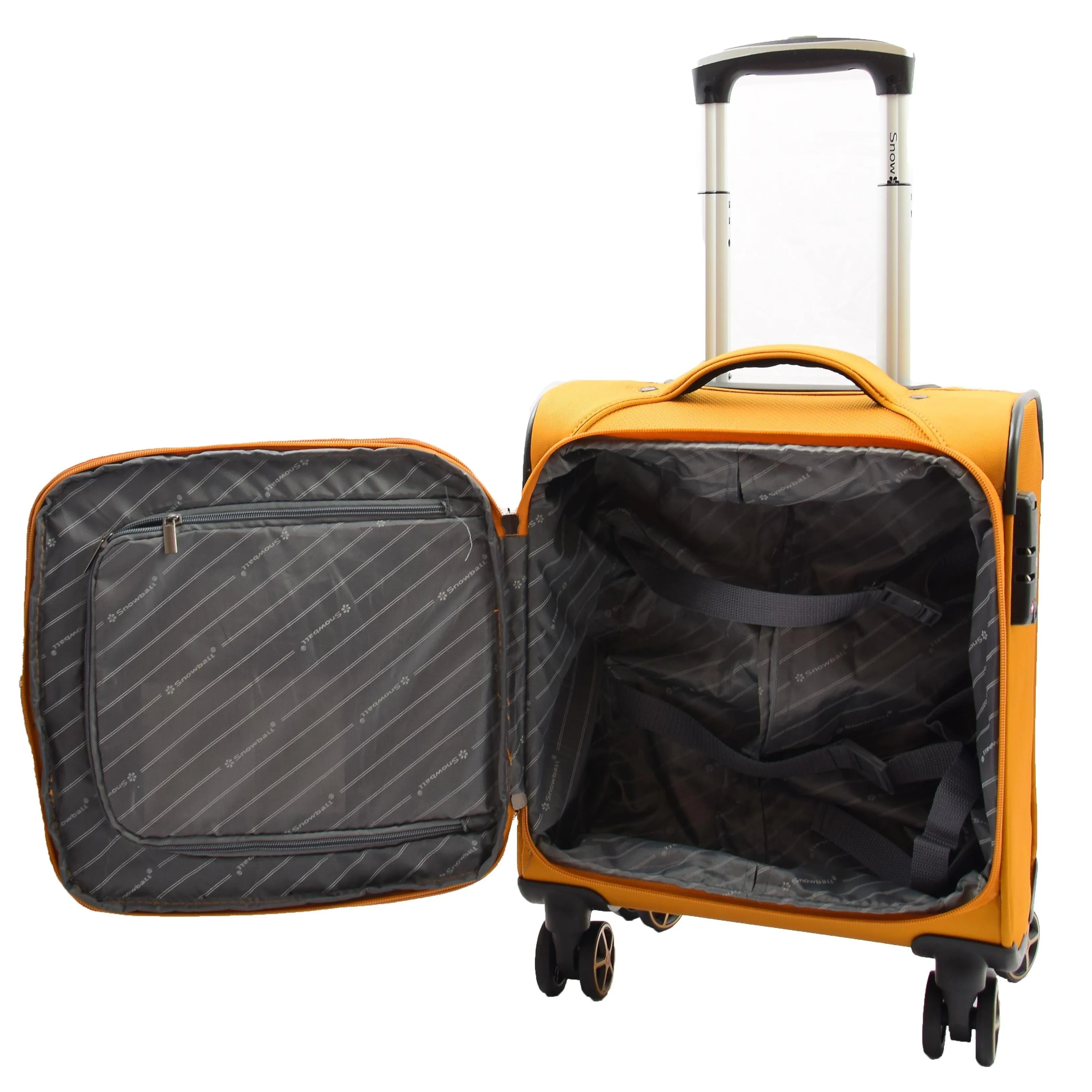DR543 Soft Expandable 8 Wheeled Luggage Yellow