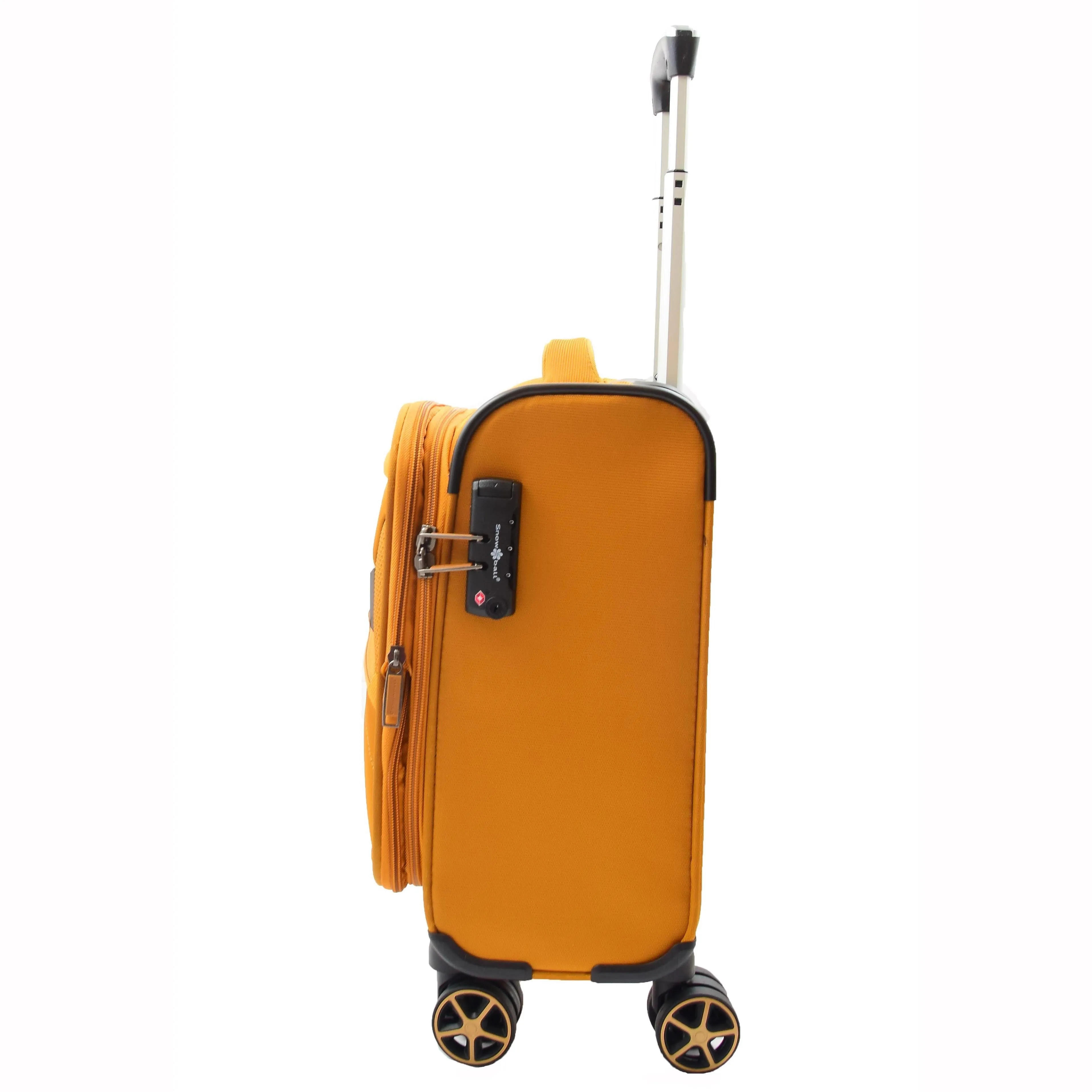 DR543 Soft Expandable 8 Wheeled Luggage Yellow