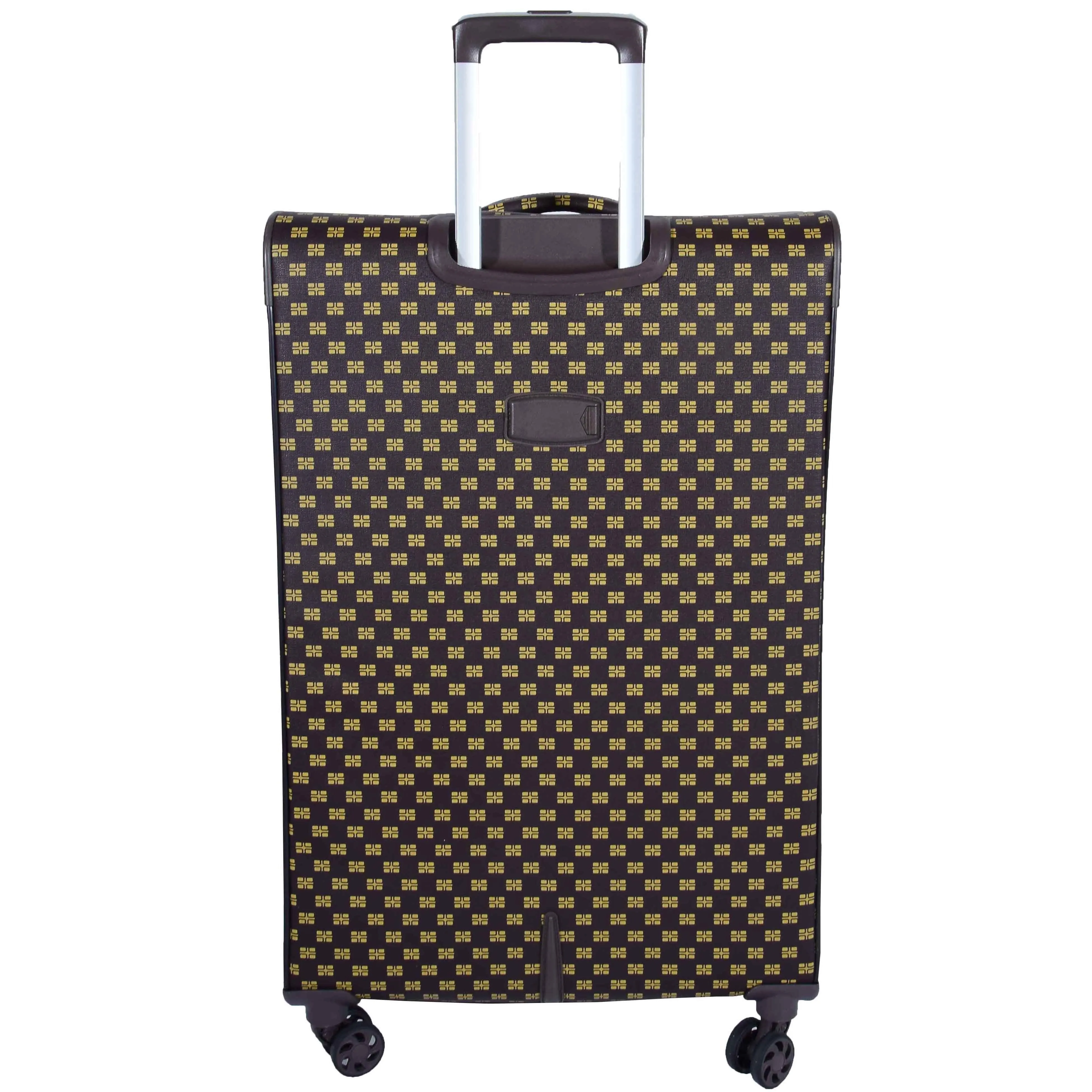 DR545 Expandable Soft Case 4 Wheeled PVC Luggage Brown