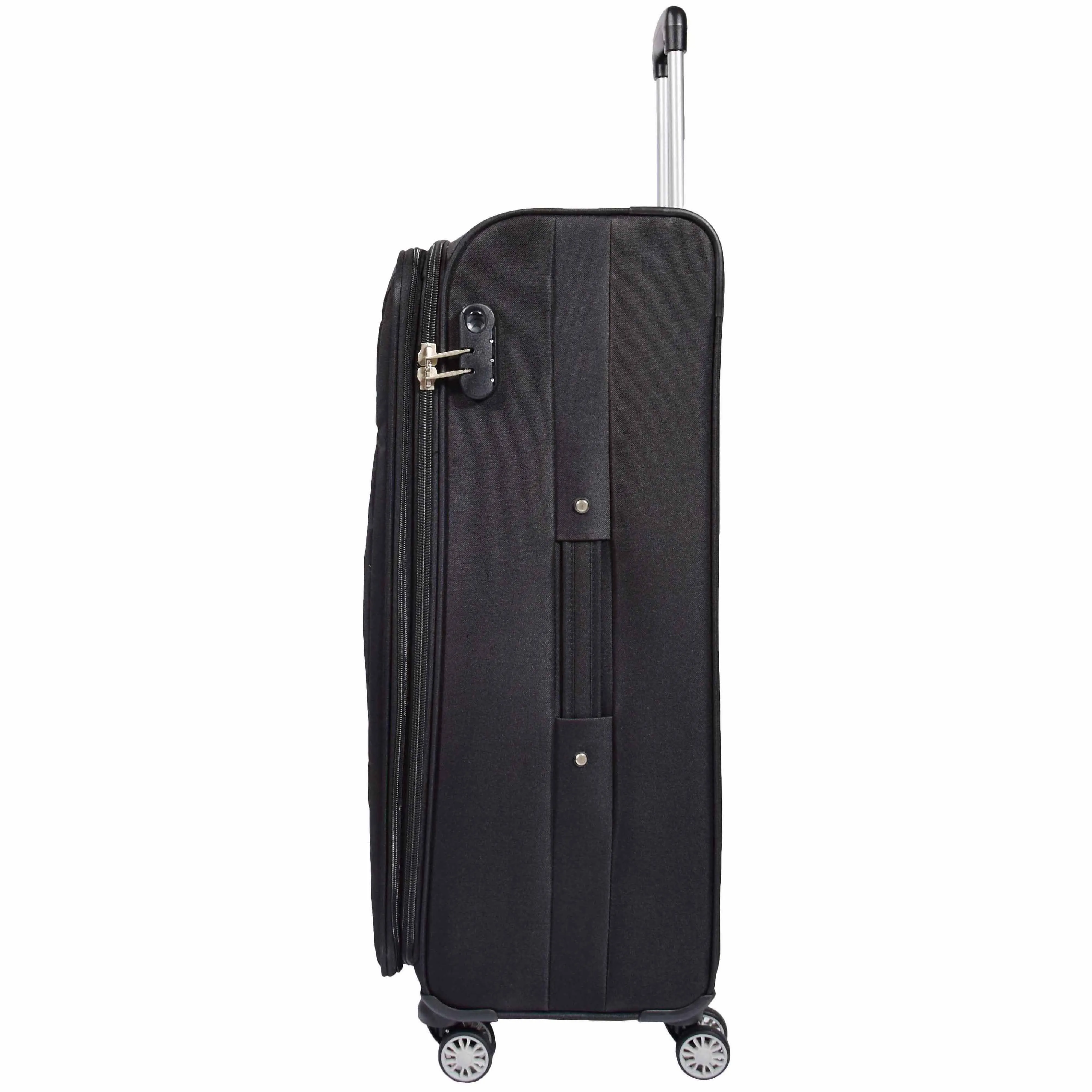 DR549 Expandable 8 Spinner Wheel Soft Luggage Black
