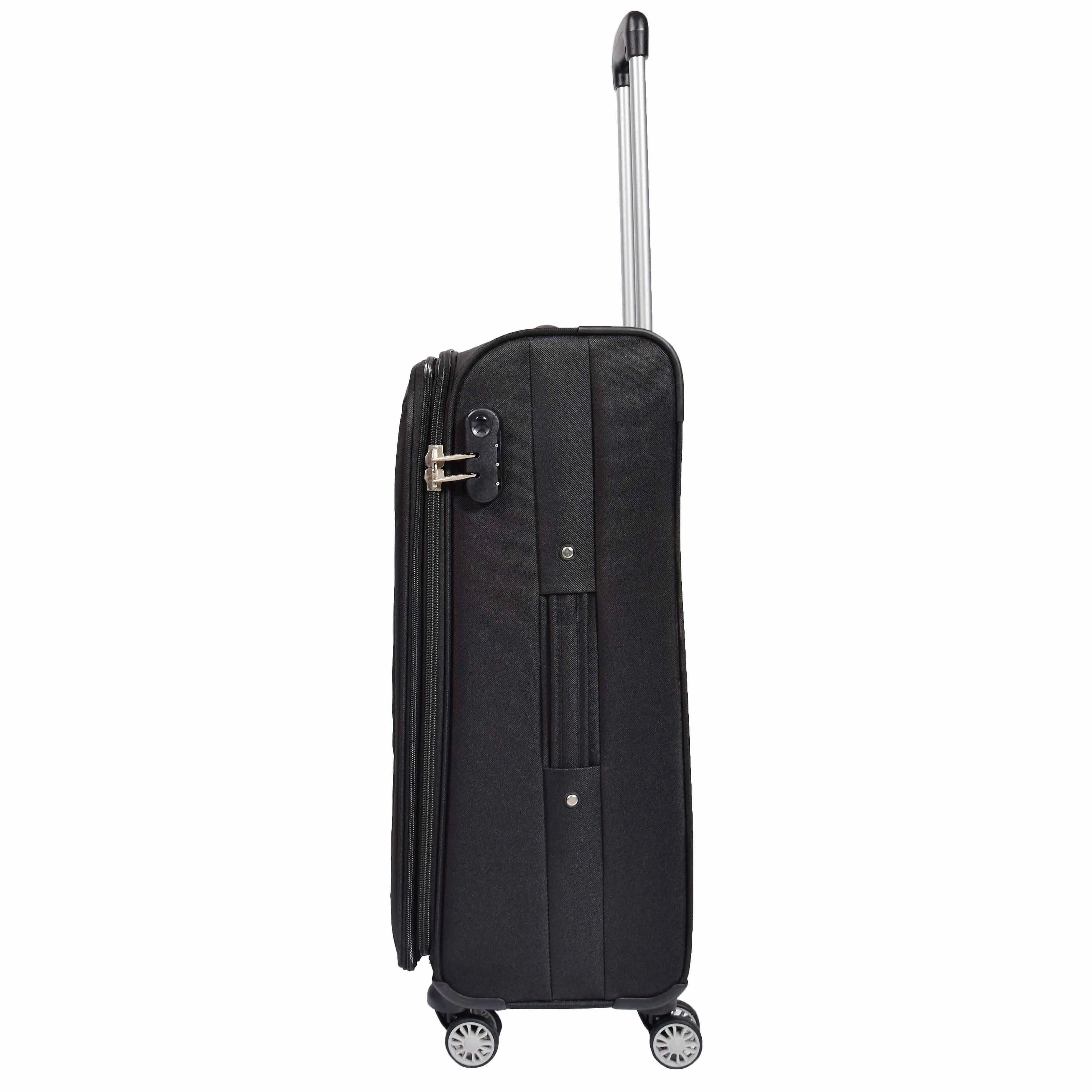 DR549 Expandable 8 Spinner Wheel Soft Luggage Black