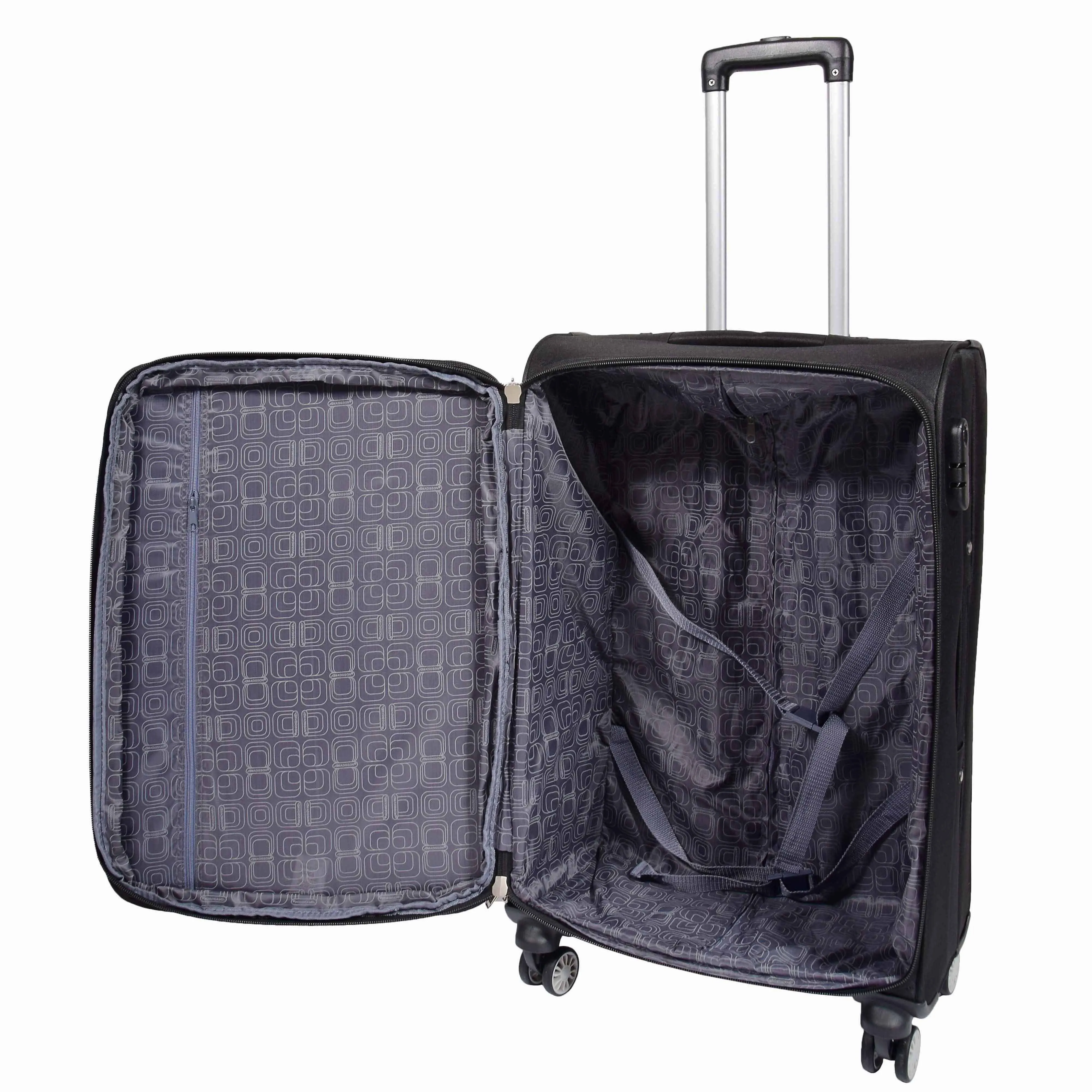 DR549 Expandable 8 Spinner Wheel Soft Luggage Black