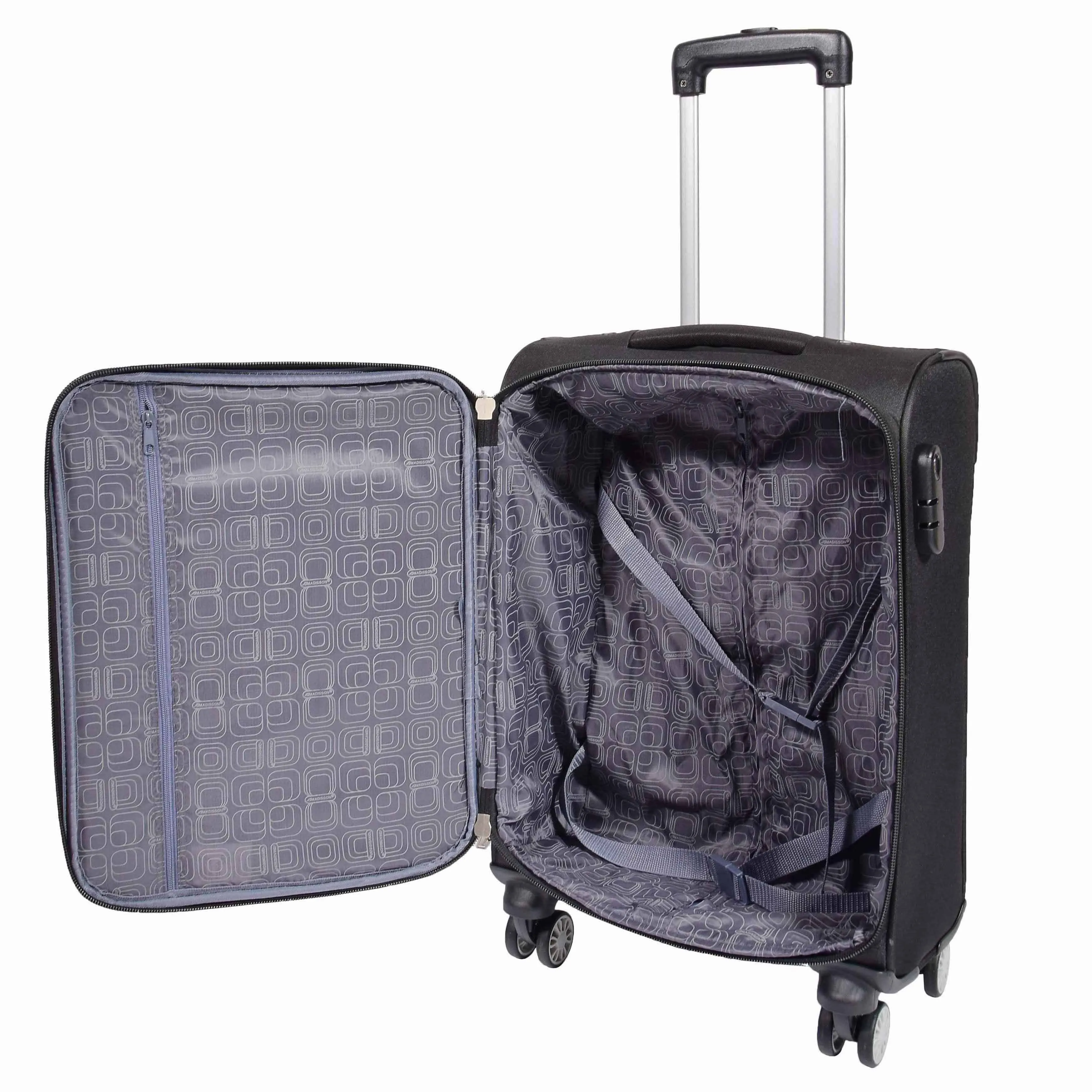 DR549 Expandable 8 Spinner Wheel Soft Luggage Black