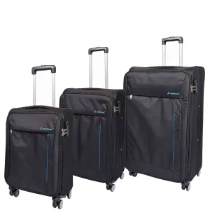 DR549 Expandable 8 Spinner Wheel Soft Luggage Black
