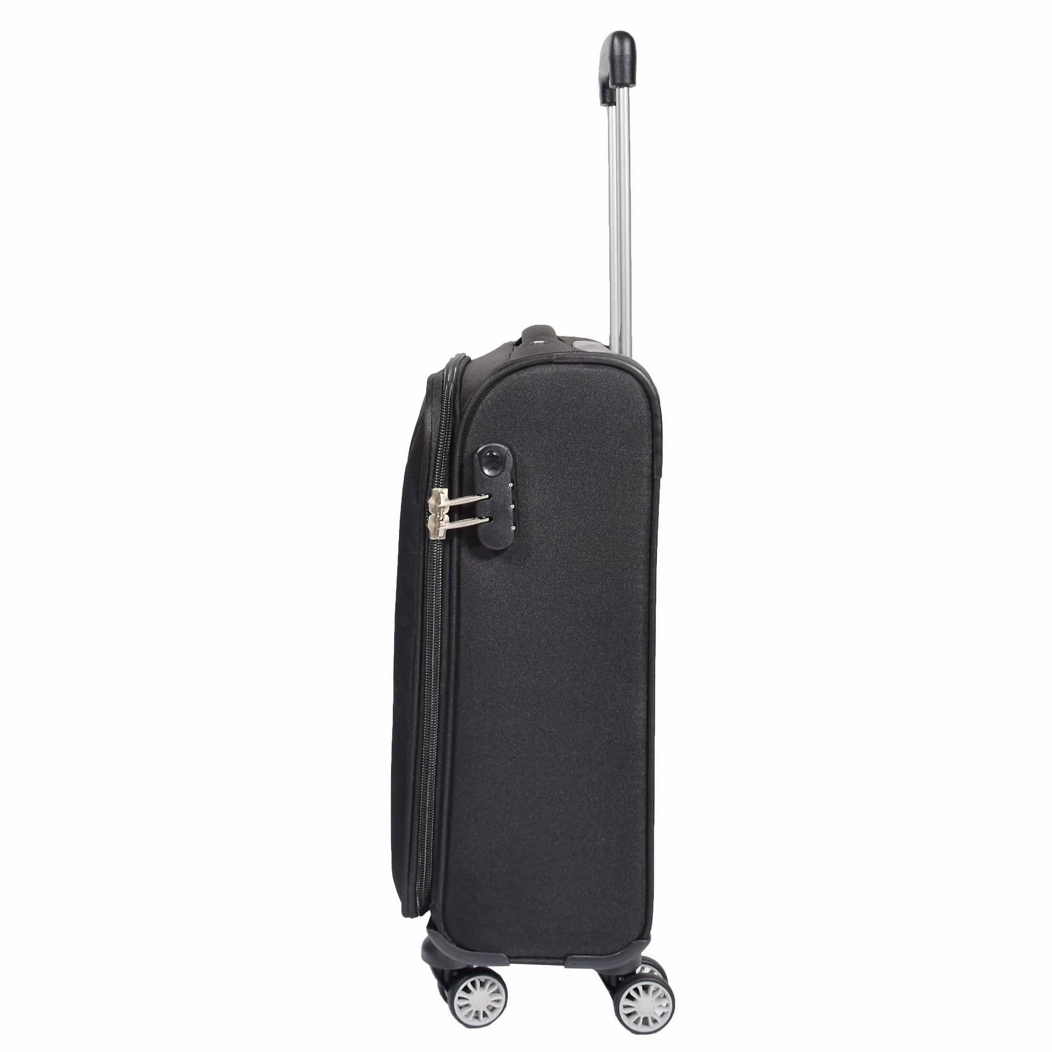 DR549 Expandable 8 Spinner Wheel Soft Luggage Black