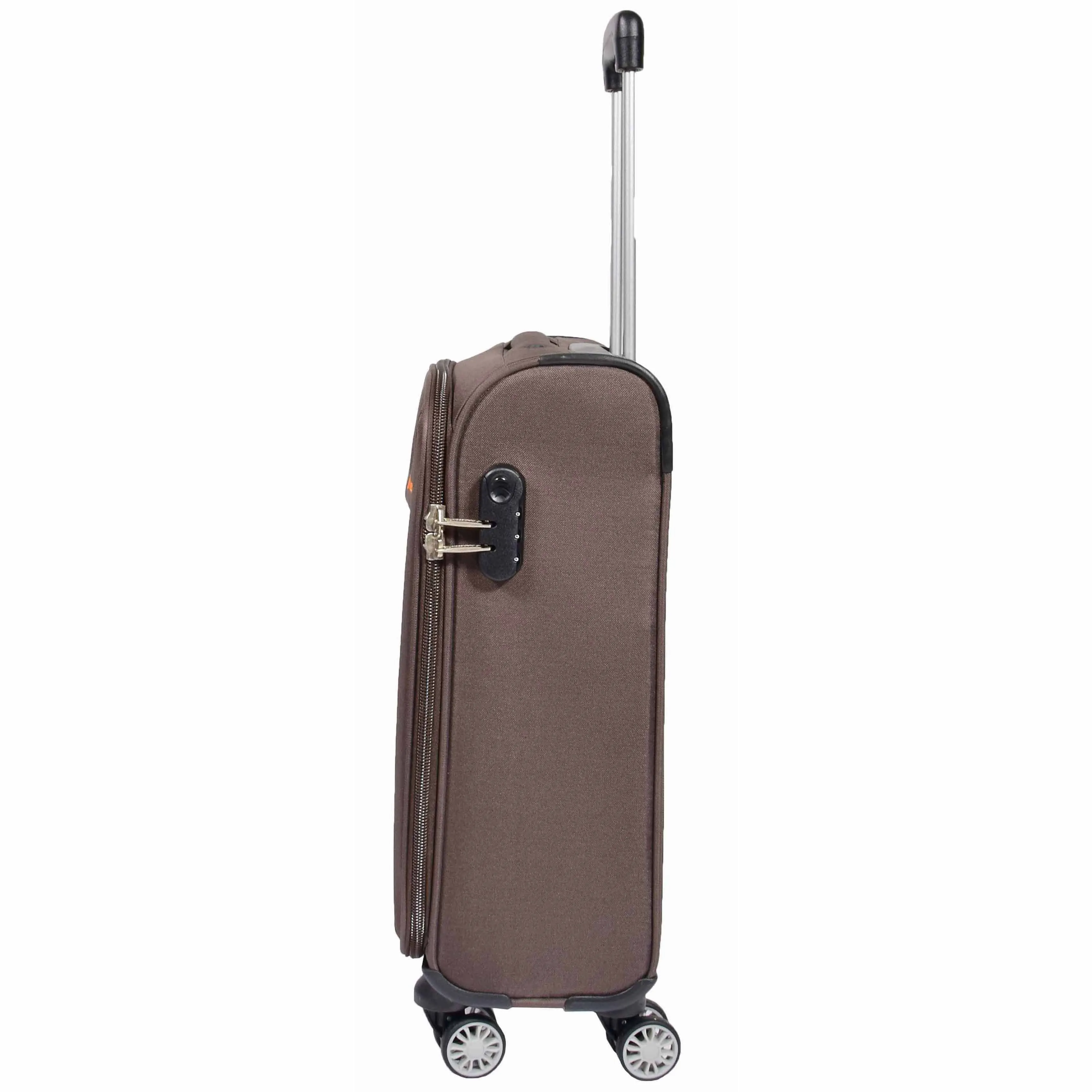 DR549 Expandable 8 Spinner Wheel Soft Luggage Brown