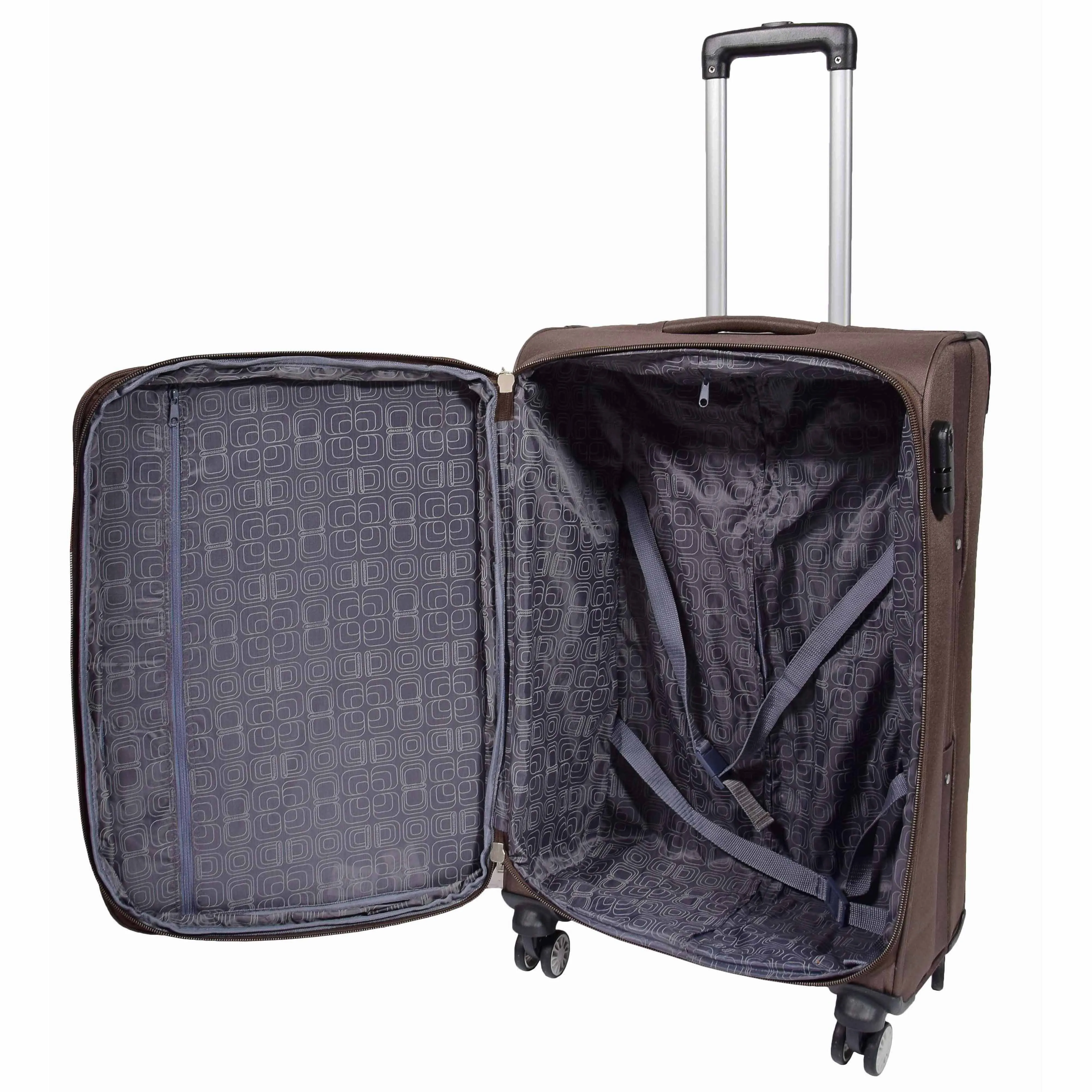 DR549 Expandable 8 Spinner Wheel Soft Luggage Brown