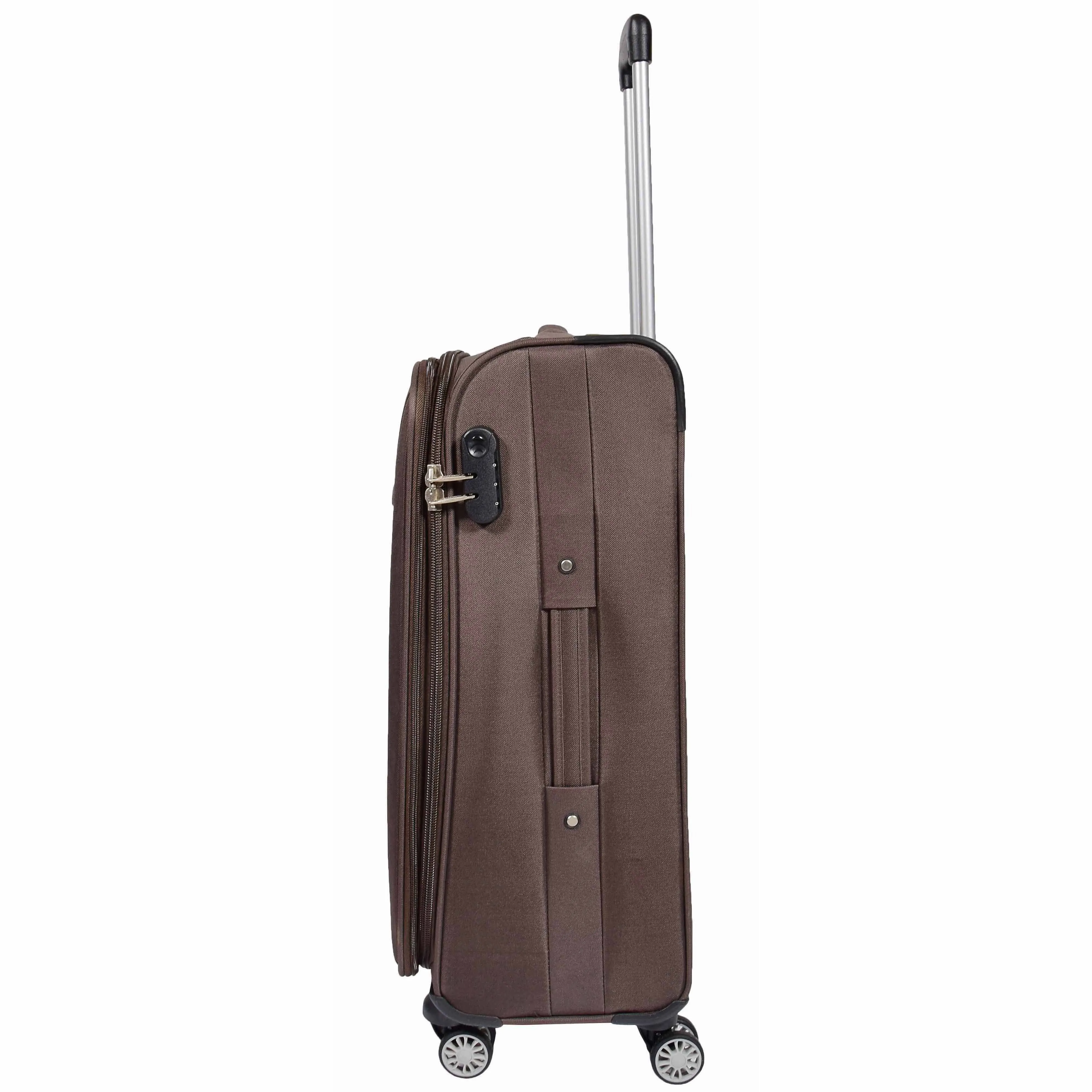 DR549 Expandable 8 Spinner Wheel Soft Luggage Brown