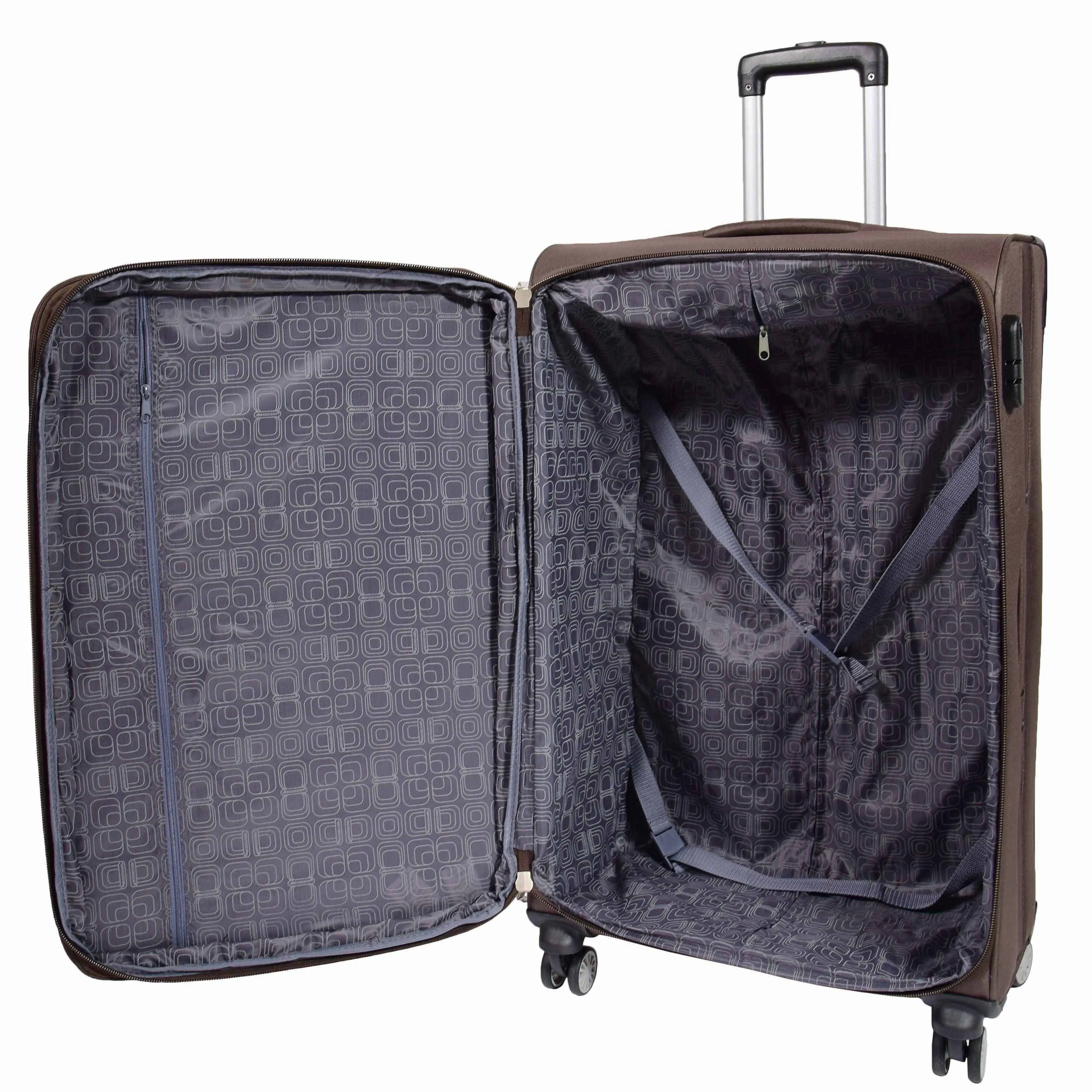 DR549 Expandable 8 Spinner Wheel Soft Luggage Brown