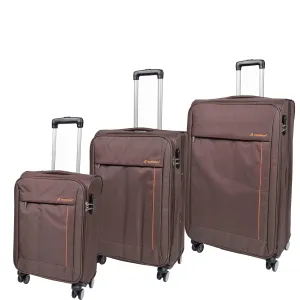 DR549 Expandable 8 Spinner Wheel Soft Luggage Brown