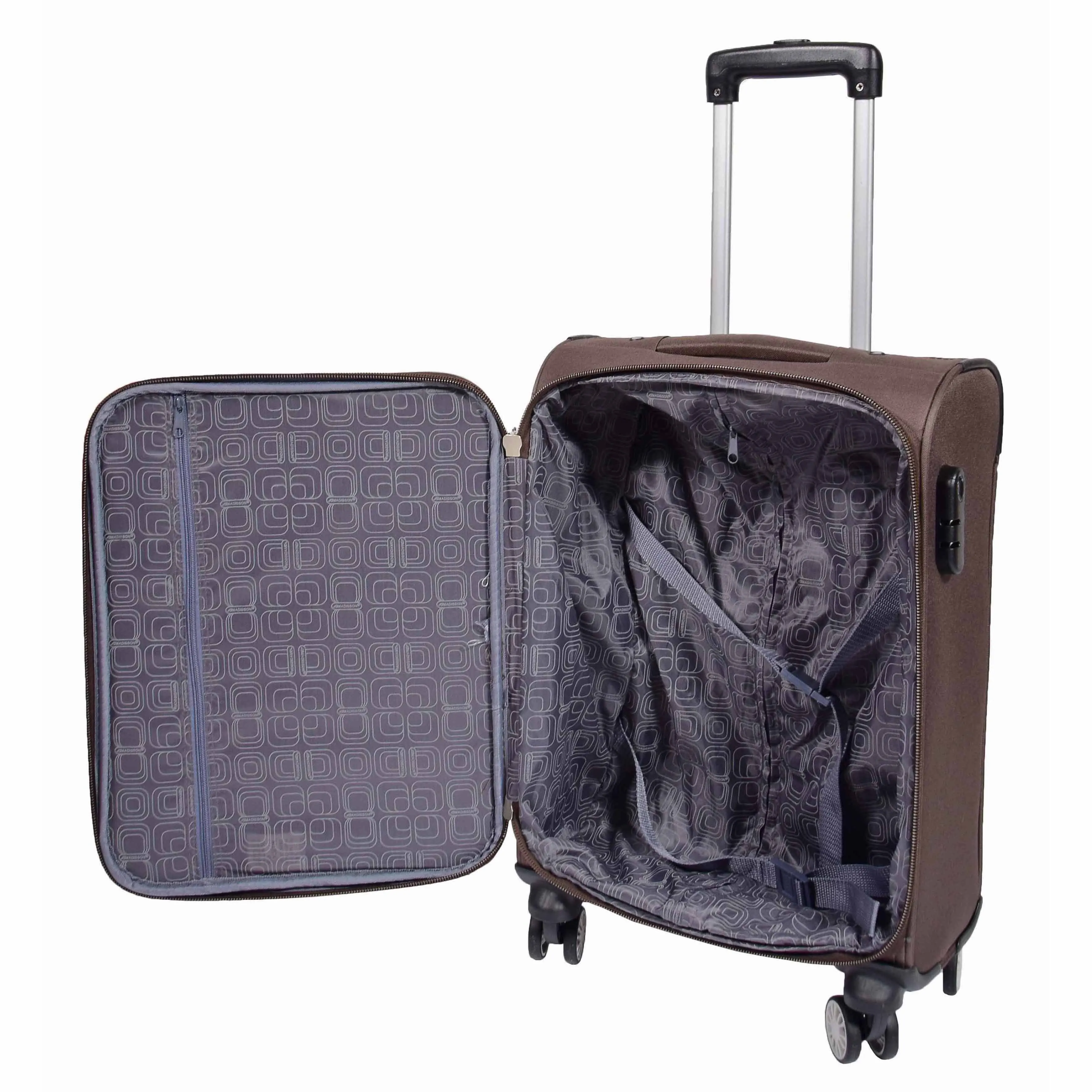DR549 Expandable 8 Spinner Wheel Soft Luggage Brown