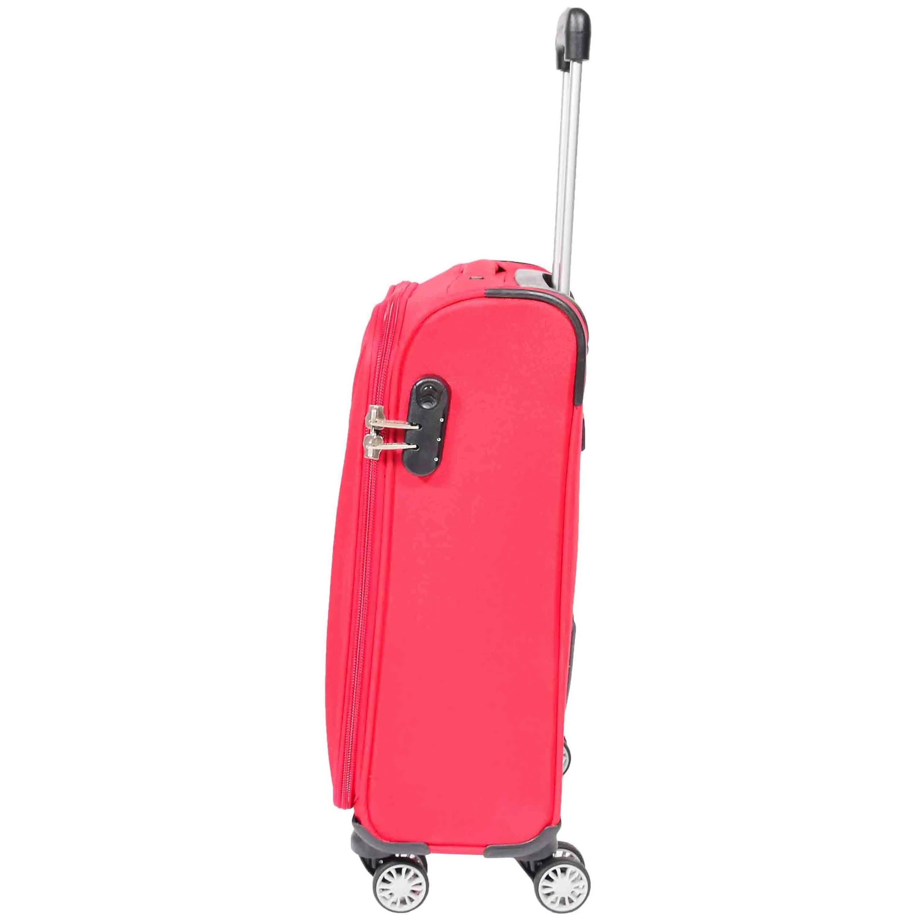 DR549 Expandable 8 Spinner Wheel Soft Luggage Red