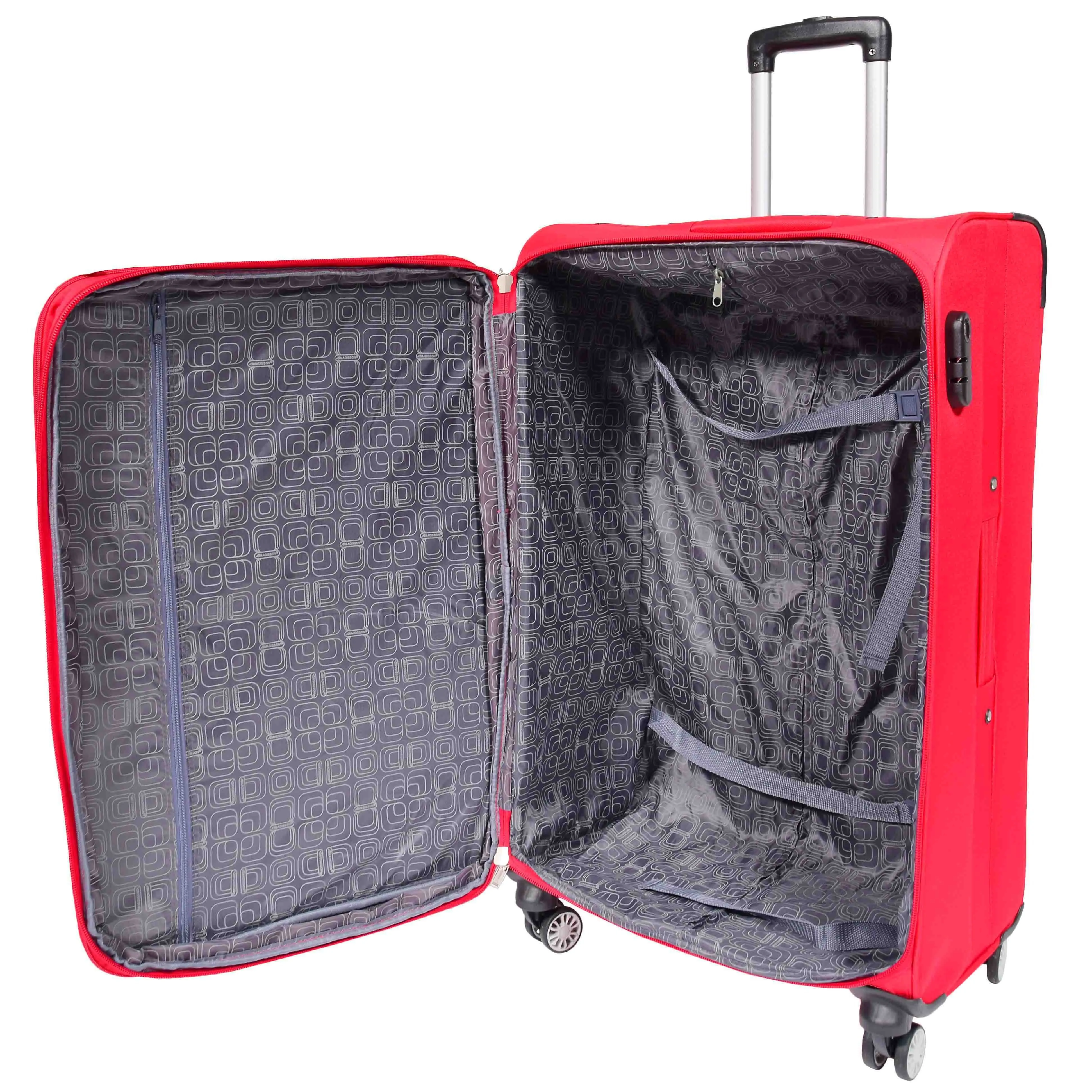 DR549 Expandable 8 Spinner Wheel Soft Luggage Red