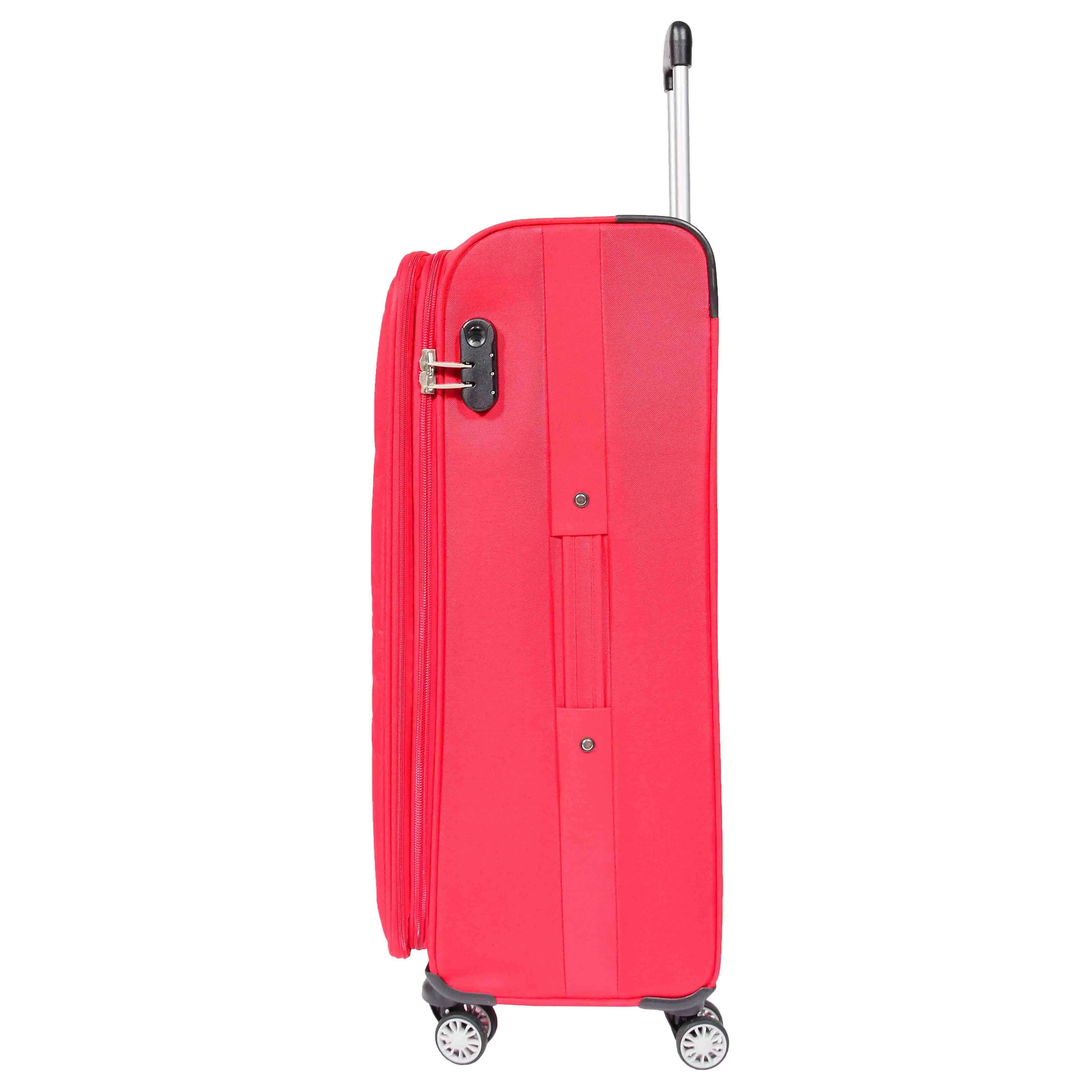 DR549 Expandable 8 Spinner Wheel Soft Luggage Red