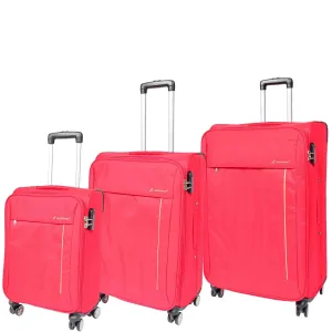 DR549 Expandable 8 Spinner Wheel Soft Luggage Red