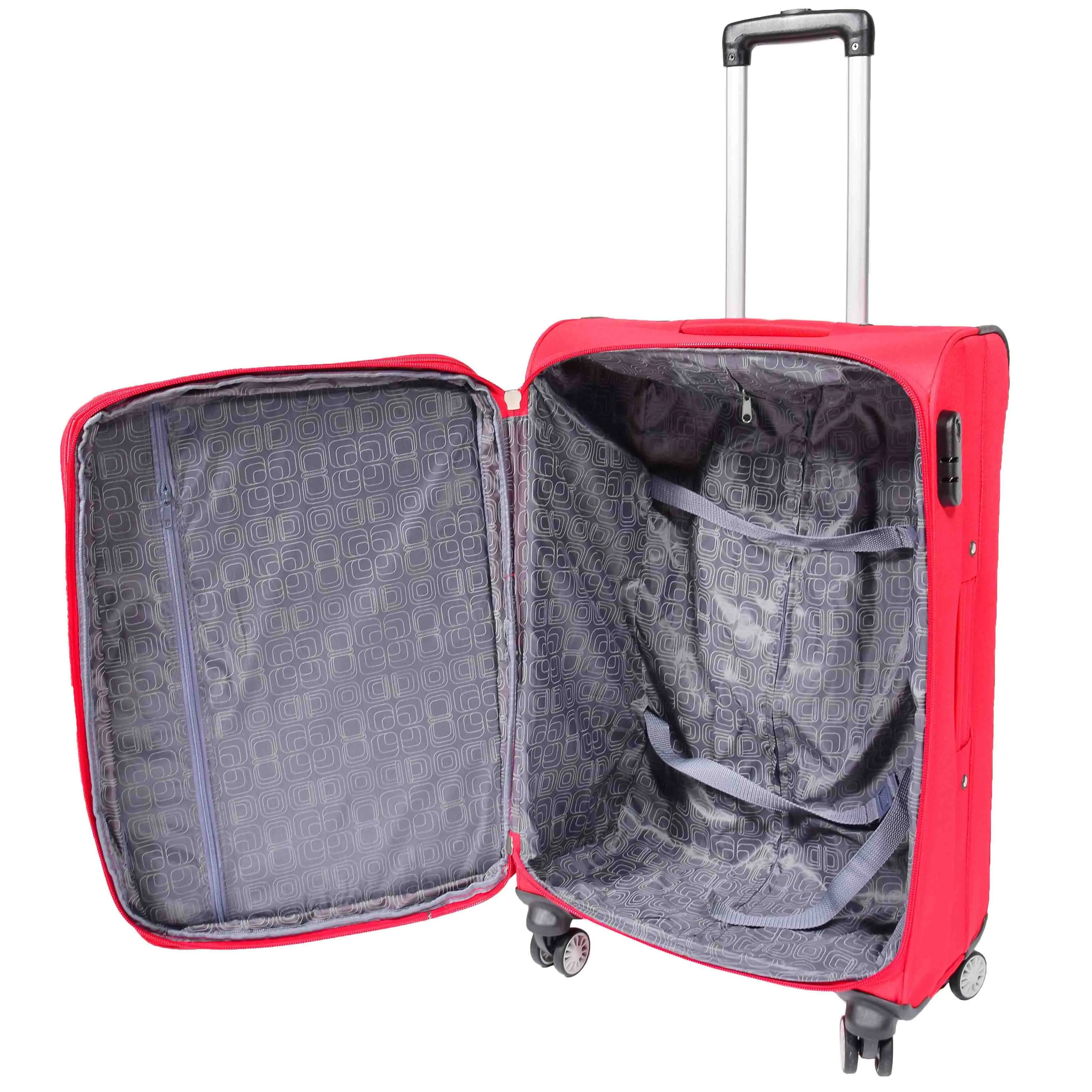 DR549 Expandable 8 Spinner Wheel Soft Luggage Red