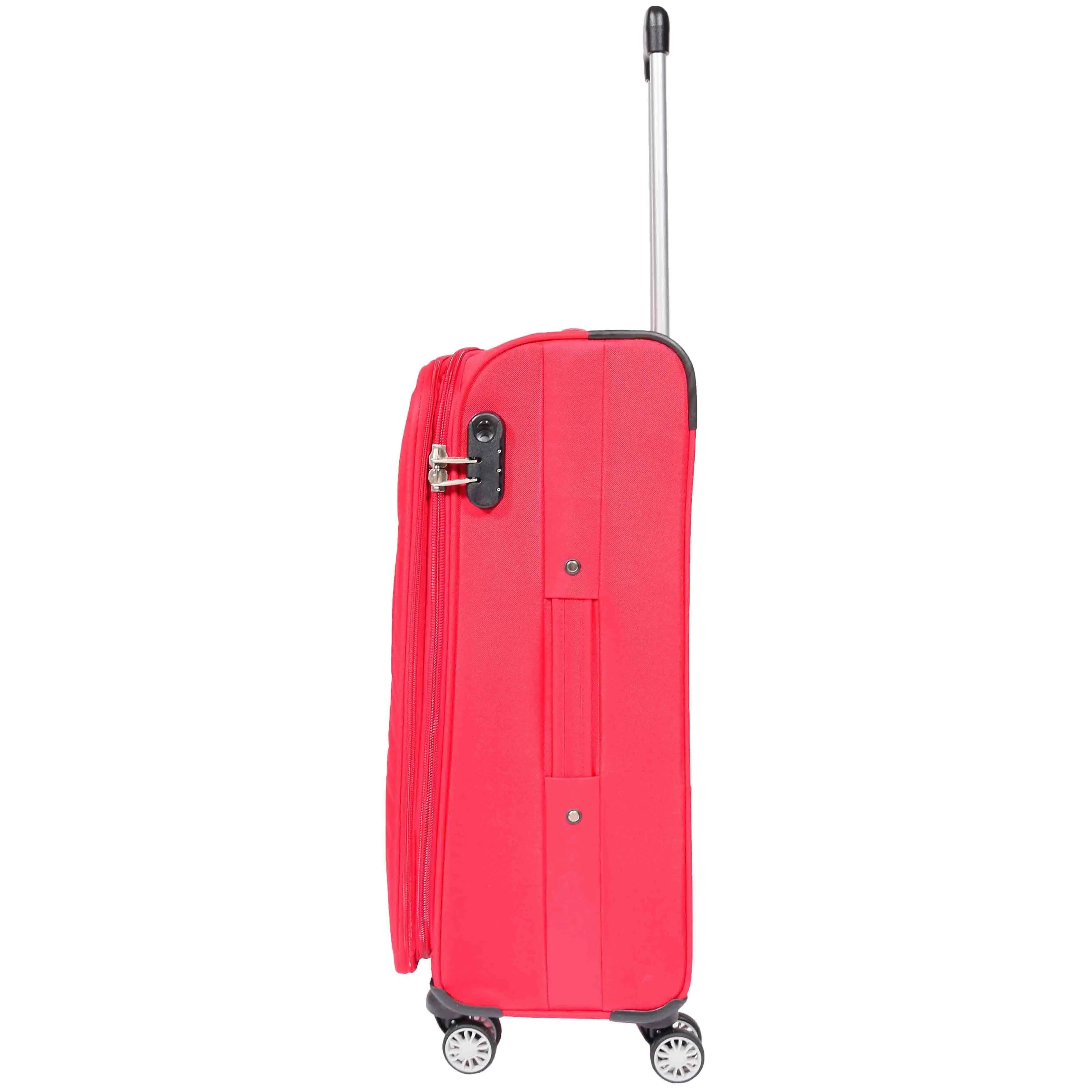 DR549 Expandable 8 Spinner Wheel Soft Luggage Red