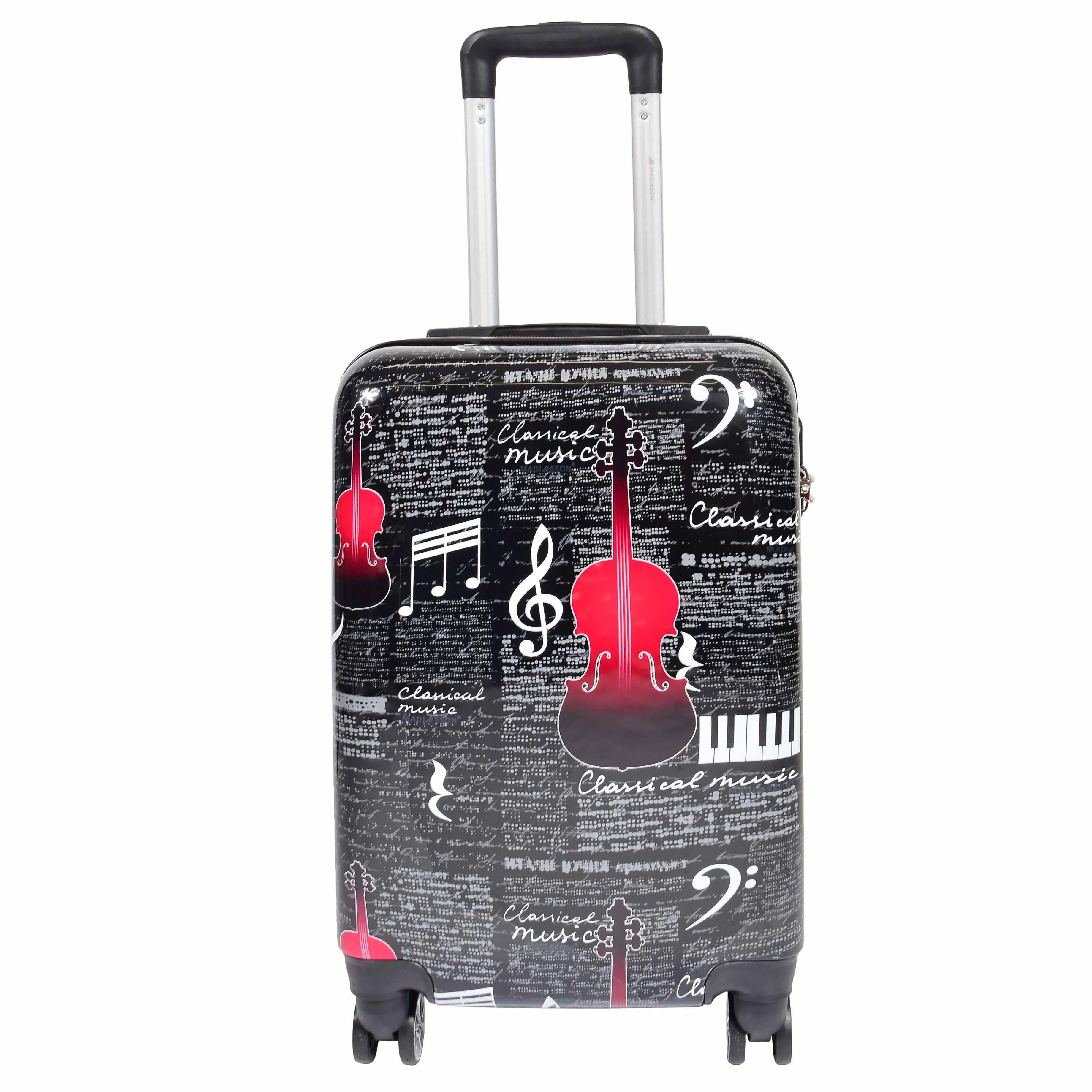 DR550 Four Wheeled Hard Cabin Luggage With Classical Music Print