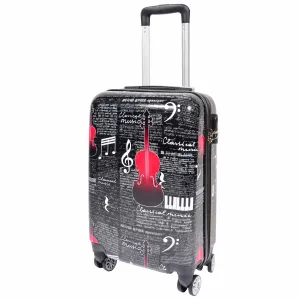 DR550 Four Wheeled Hard Cabin Luggage With Classical Music Print