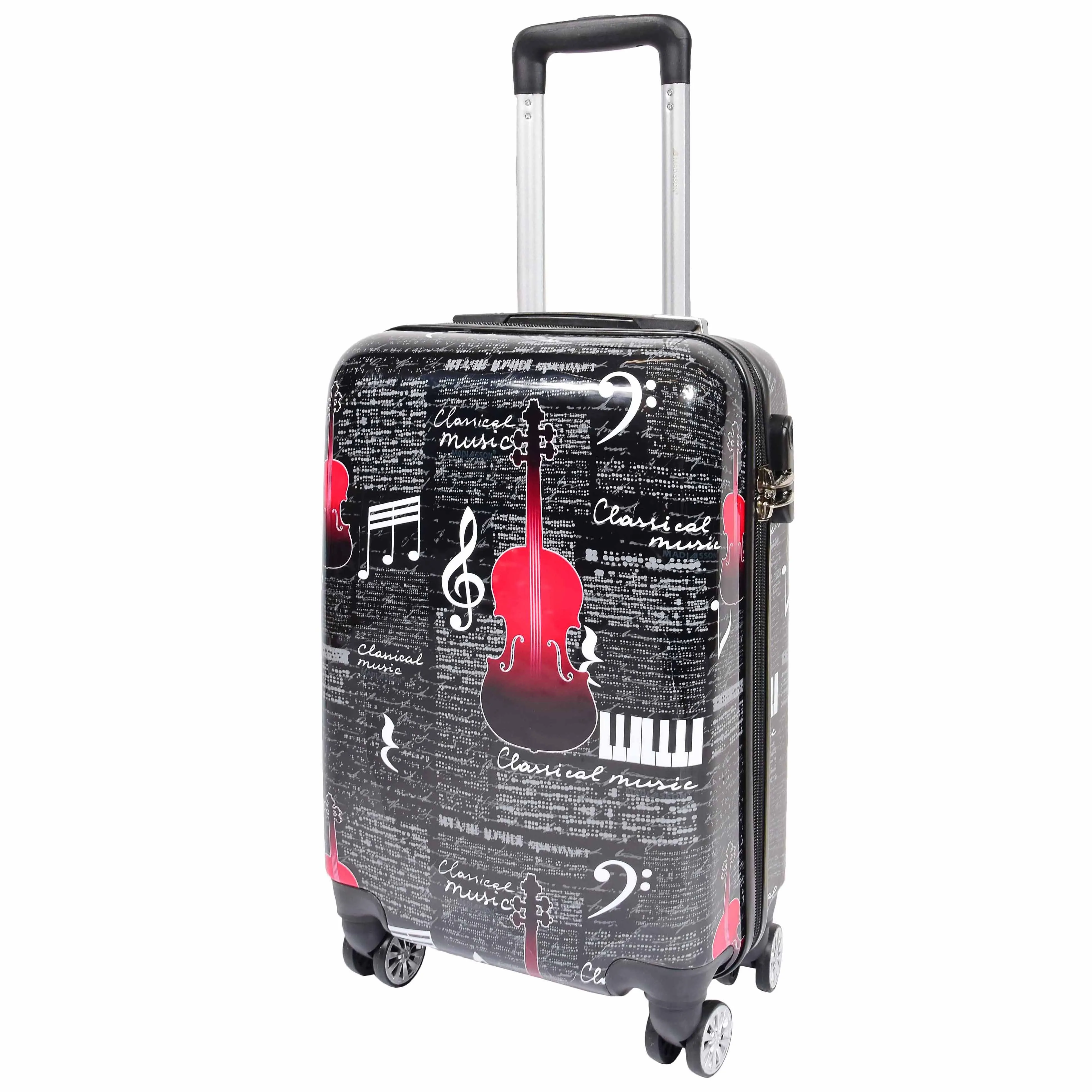 DR550 Four Wheeled Hard Cabin Luggage With Classical Music Print